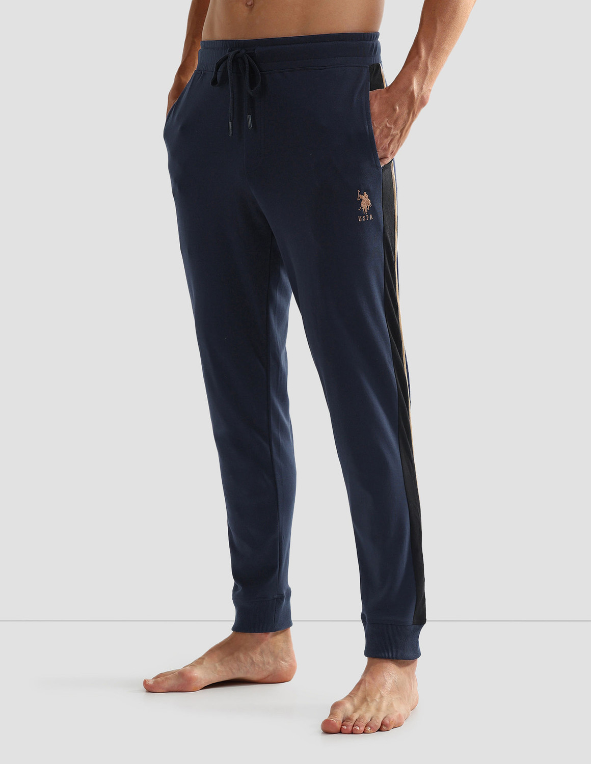 Image of U.S. POLO ASSN. Solid Men Blue Track Pants