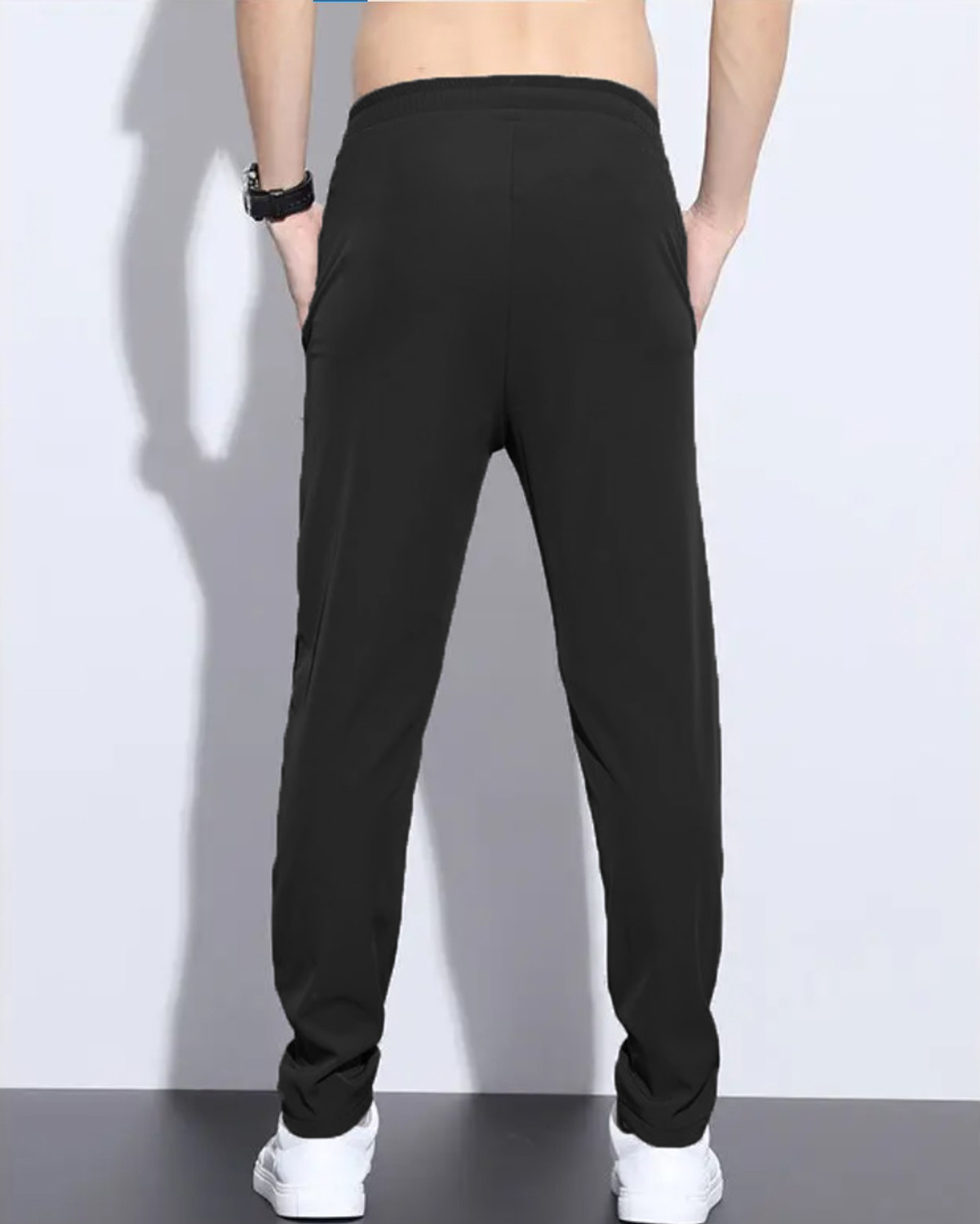 Image of Joggers Park Striped Men Black Track Pants