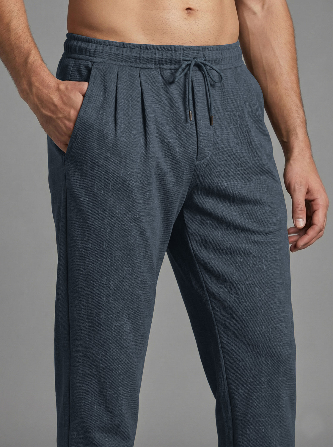Image of INDICLUB Self Design Men Grey Track Pants