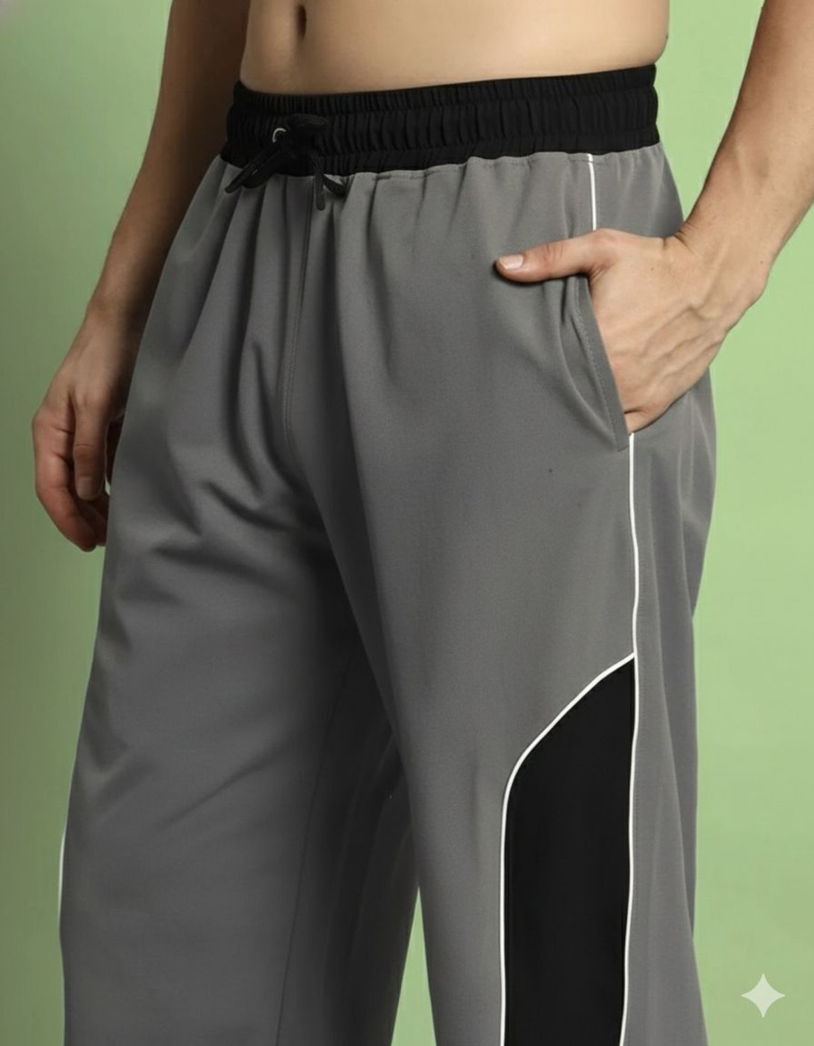 Image of IMSA MODA Colorblock Men Grey Track Pants