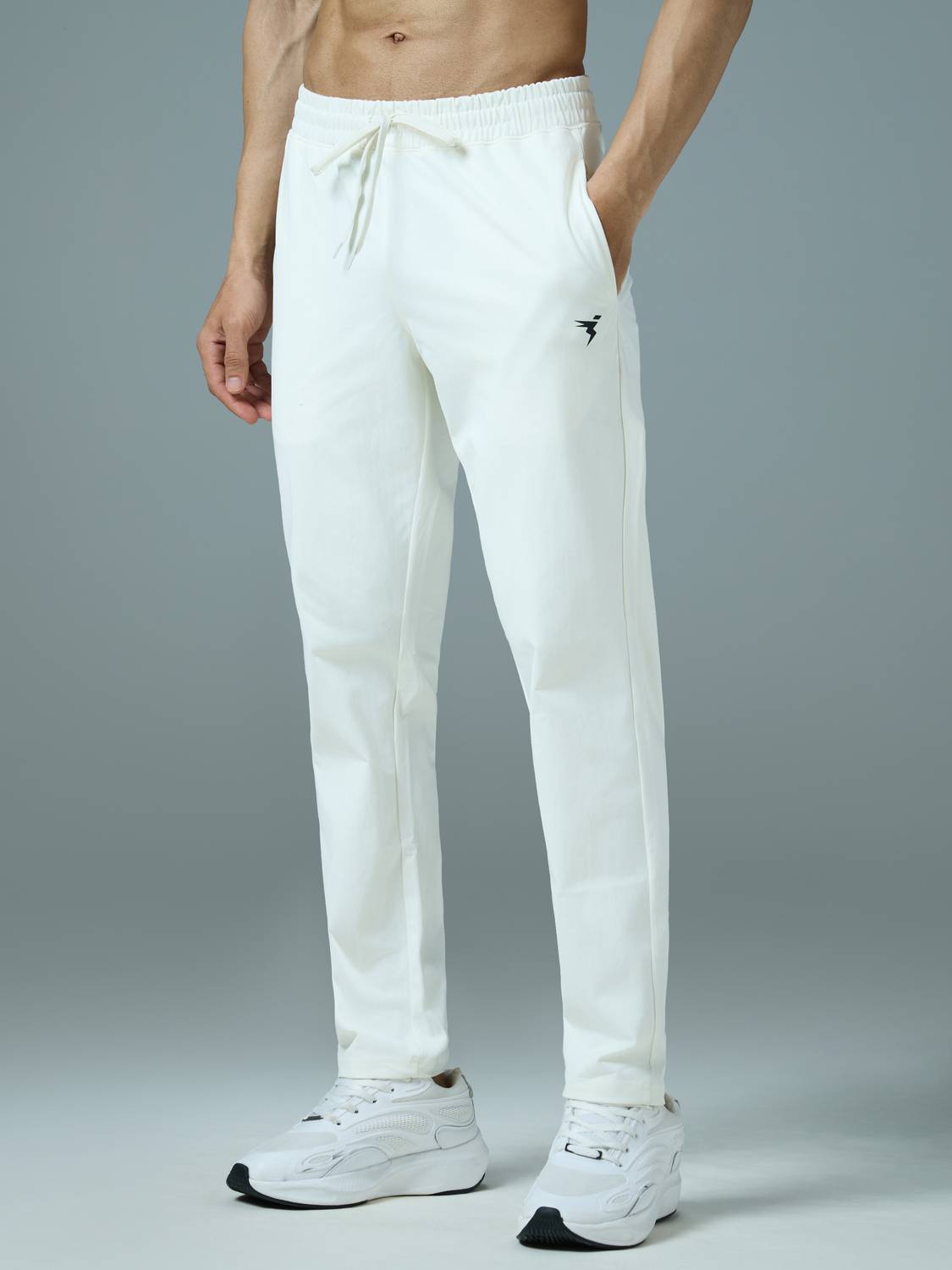 TECHNOSPORT Men White Track Pants - Image 1
