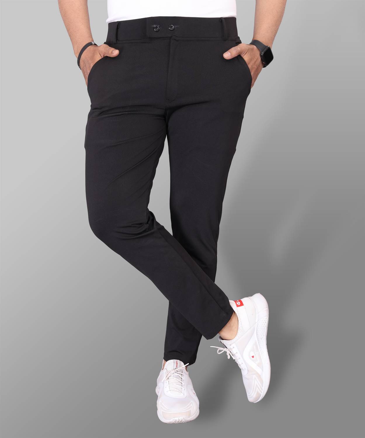 METRONAUT Regular Fit Men Black Trousers