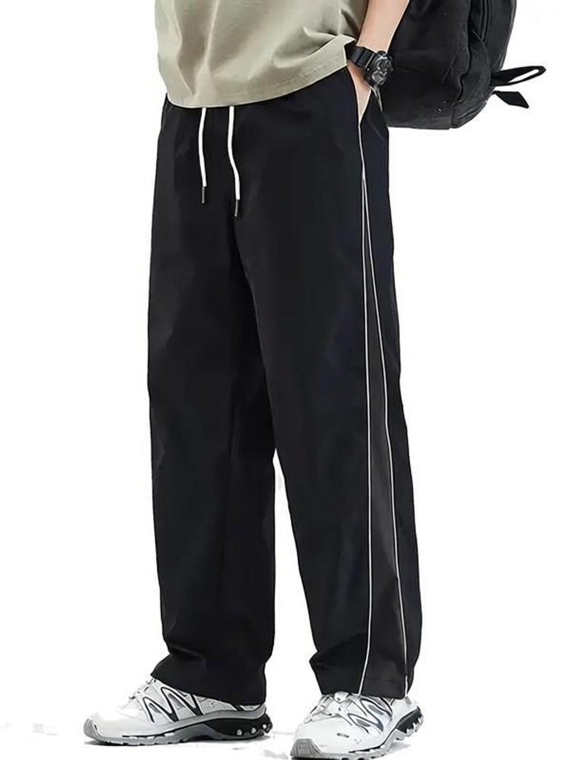 Image of PSVEESHA Striped Men Black Track Pants