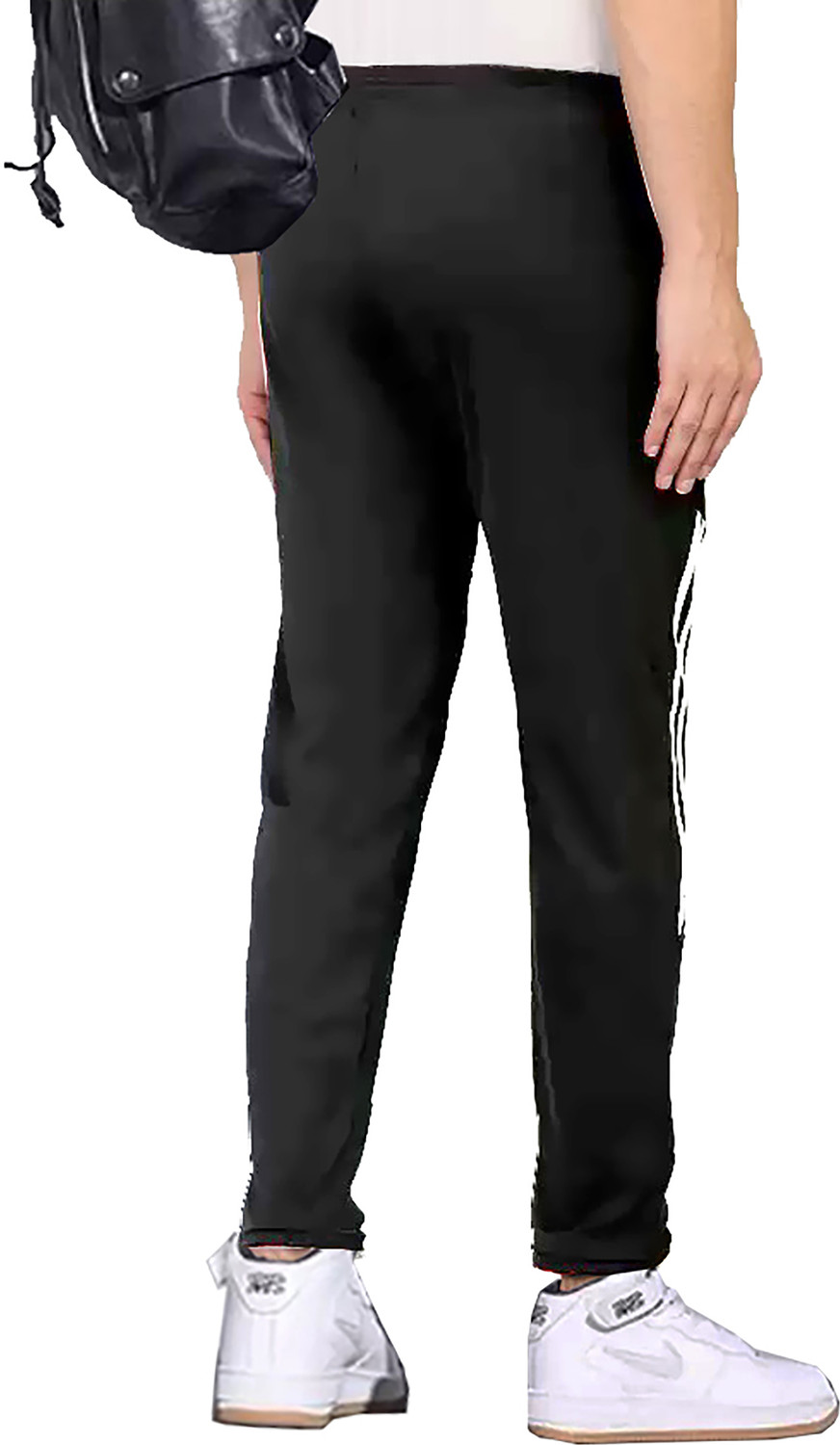 Image of AVOLT Striped Men Black, Grey Track Pants