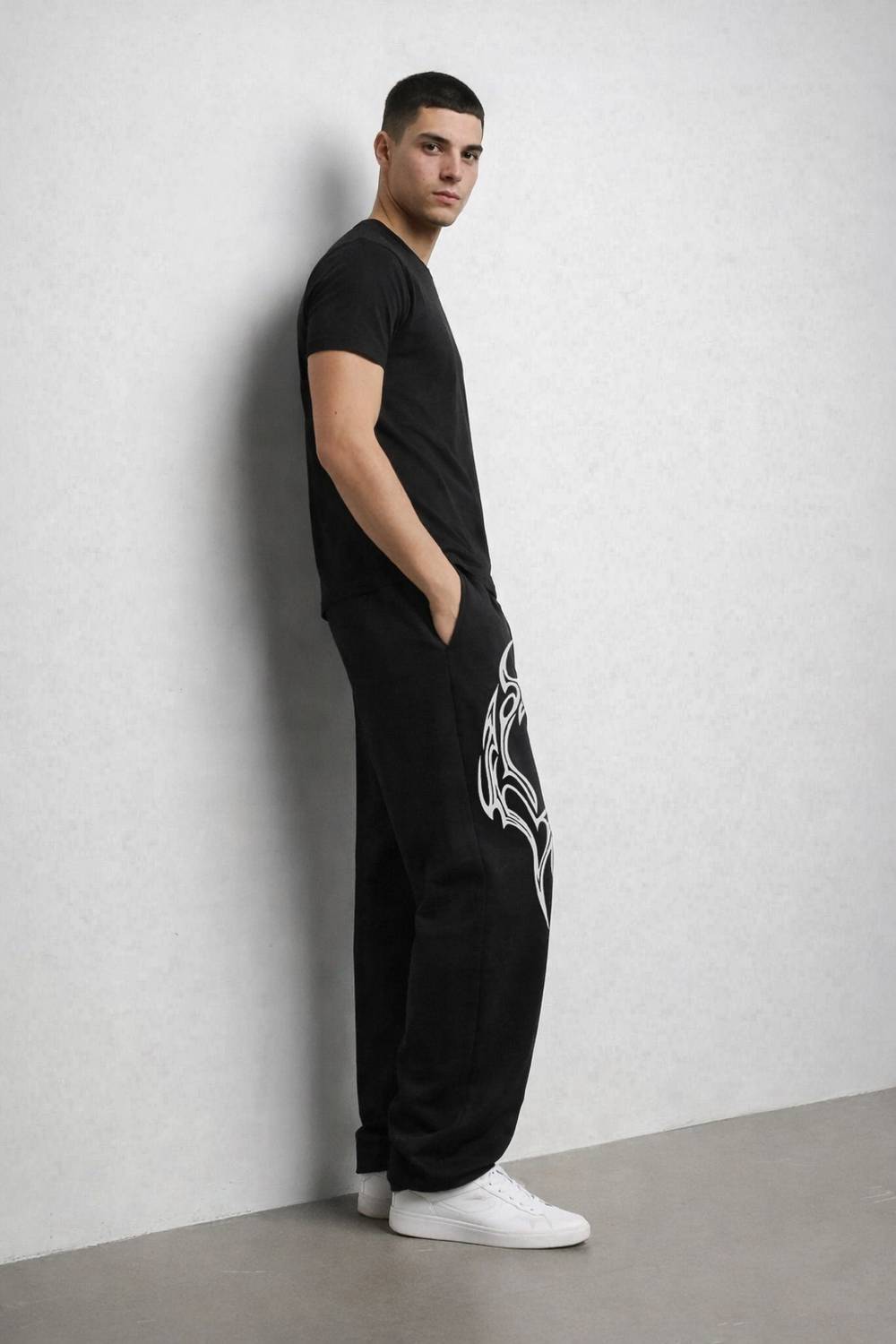 NB Nicky Boy Black Printed Track Pants - Image 3