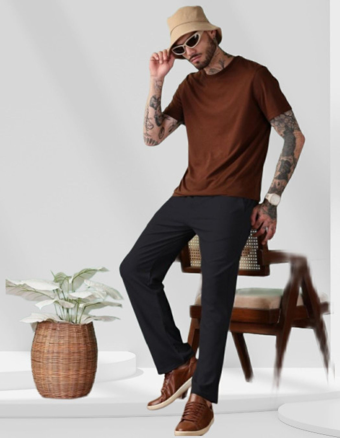 Image of METRONAUT Solid Men Black Track Pants