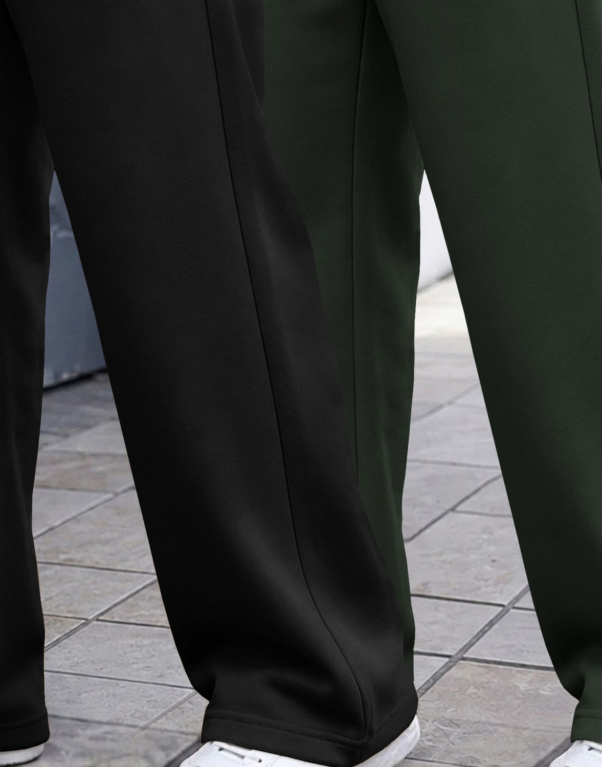 Image of MADBROS Solid Men Black, Olive Track Pants