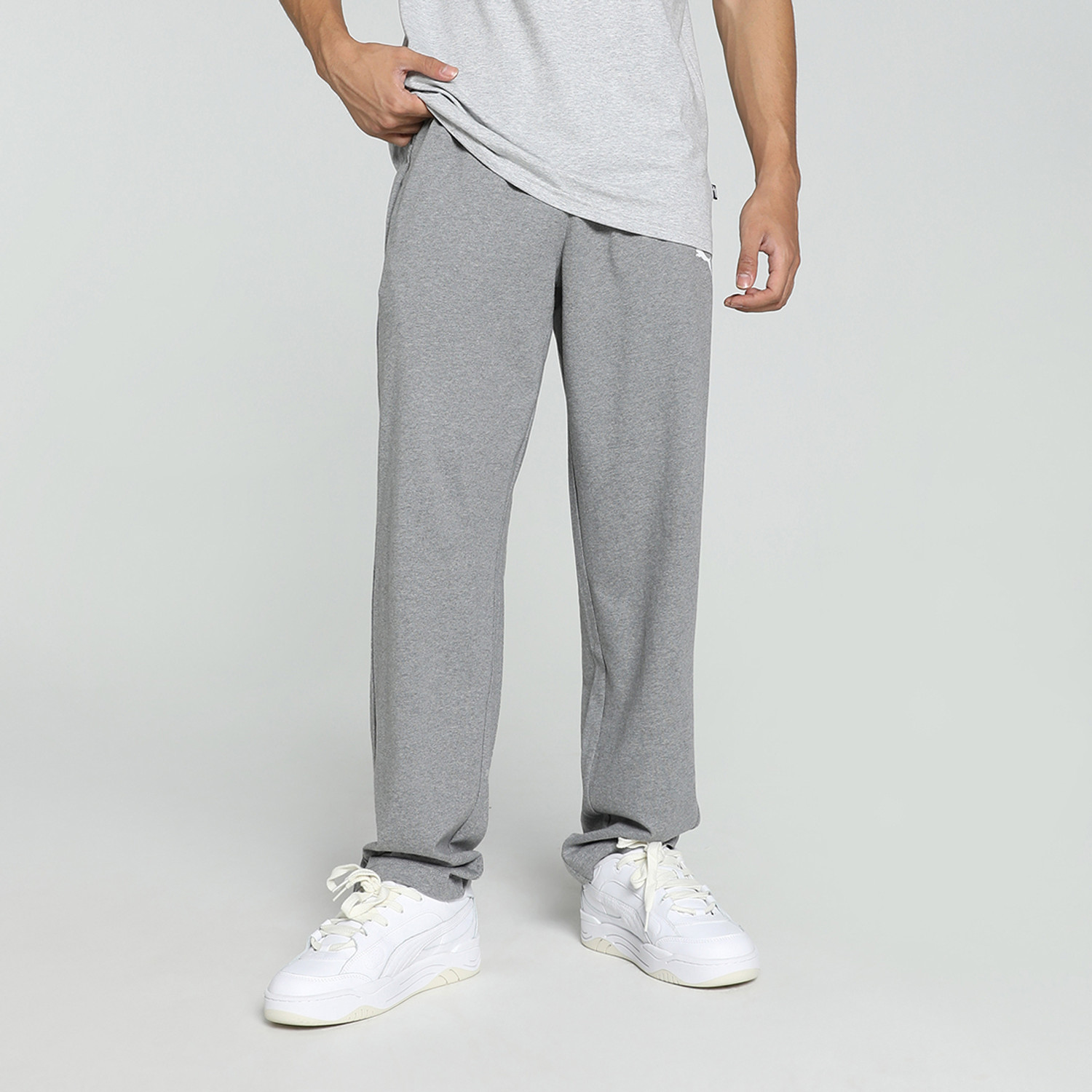 Image of PUMA Solid Men Grey Track Pants