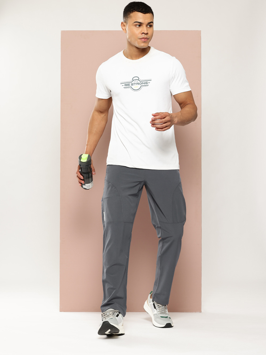 Image of Turnfit Solid Men Grey Track Pants