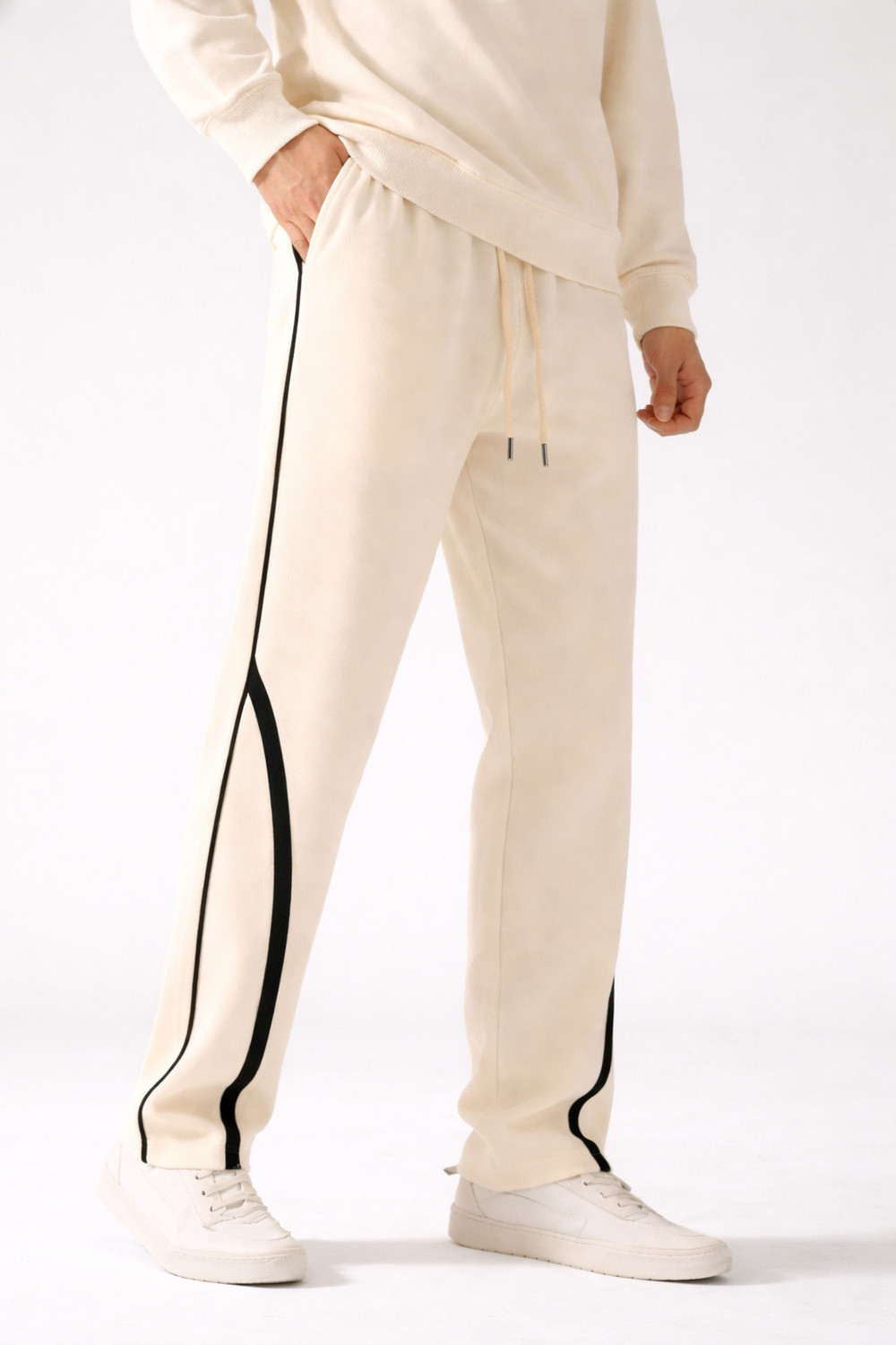 Image of Paralians Striped Men Beige Track Pants
