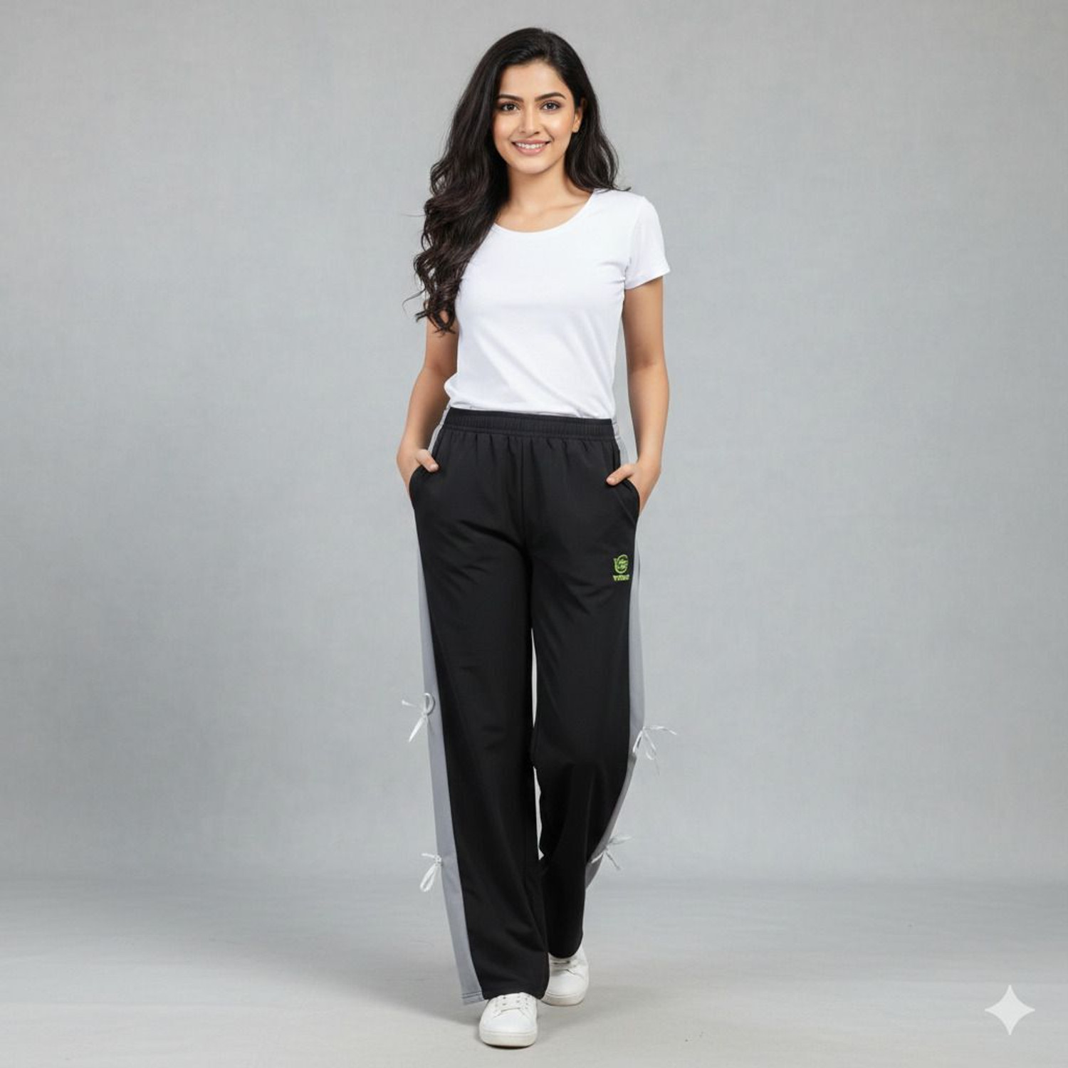 Image of ve run Solid Women Black Track Pants