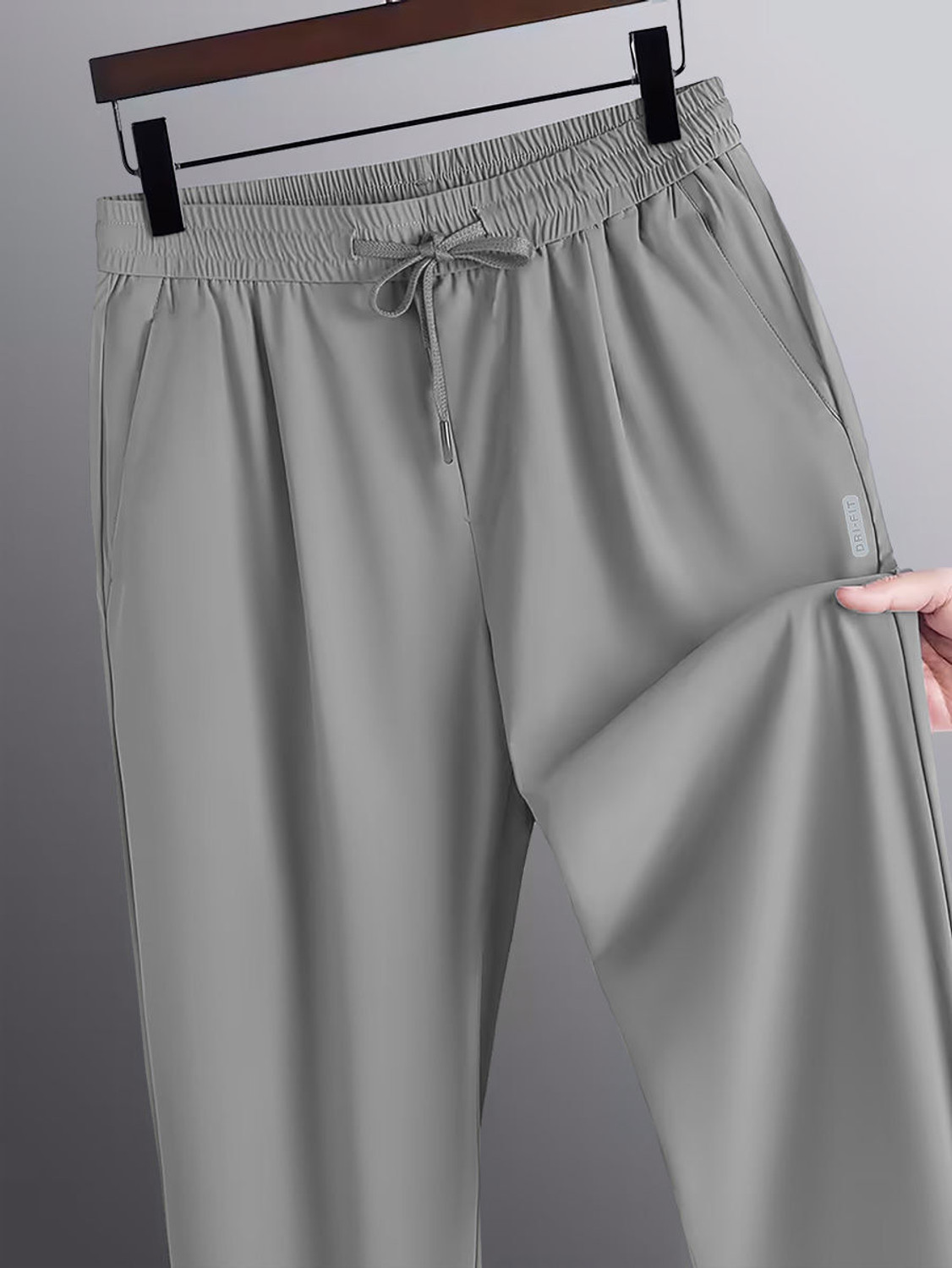 Image of PRAVAHA Solid Men Grey Track Pants