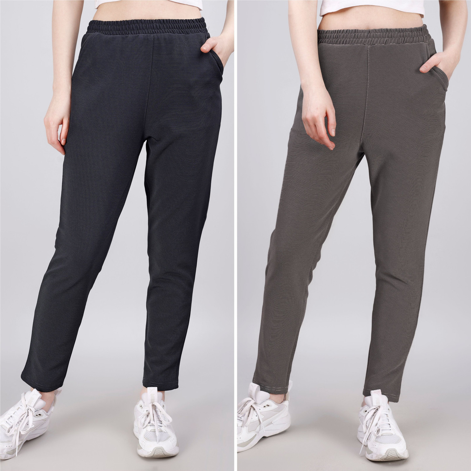 Image of leewan Solid Women Dark Blue, Grey Track Pants