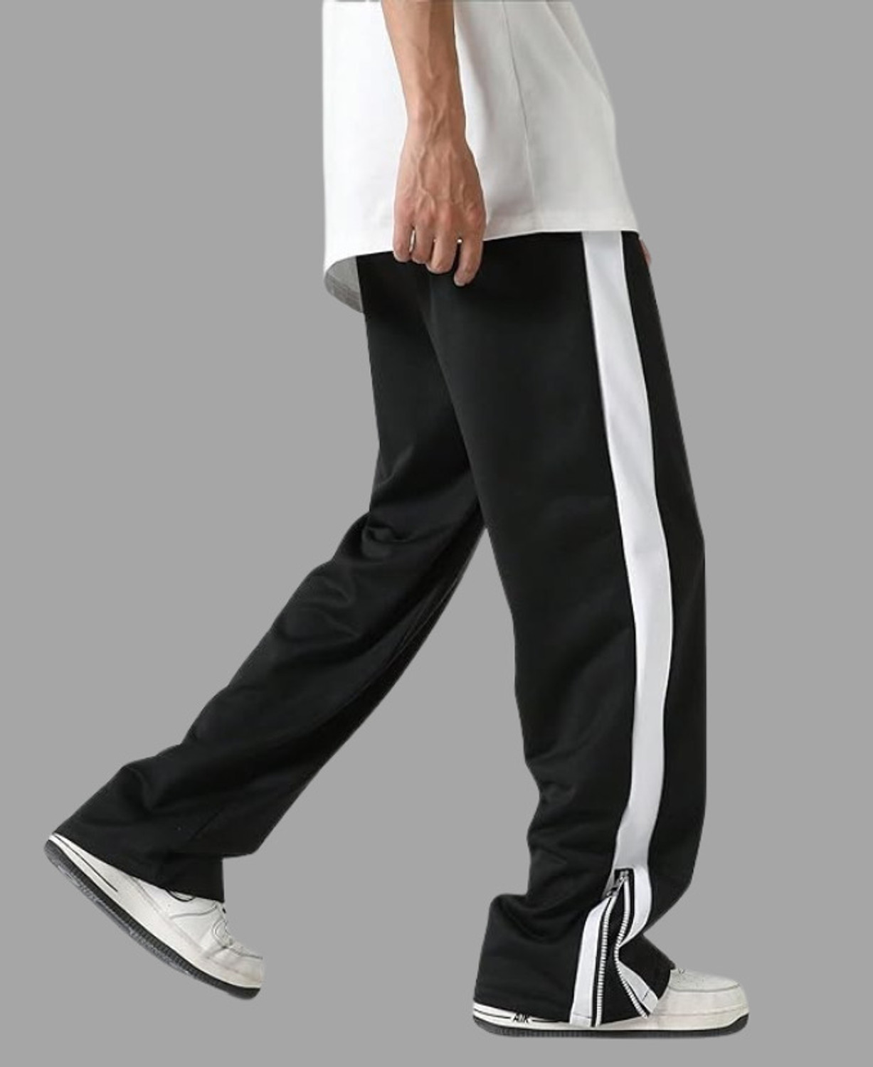 Image of ALPTRA Solid Men Black Track Pants
