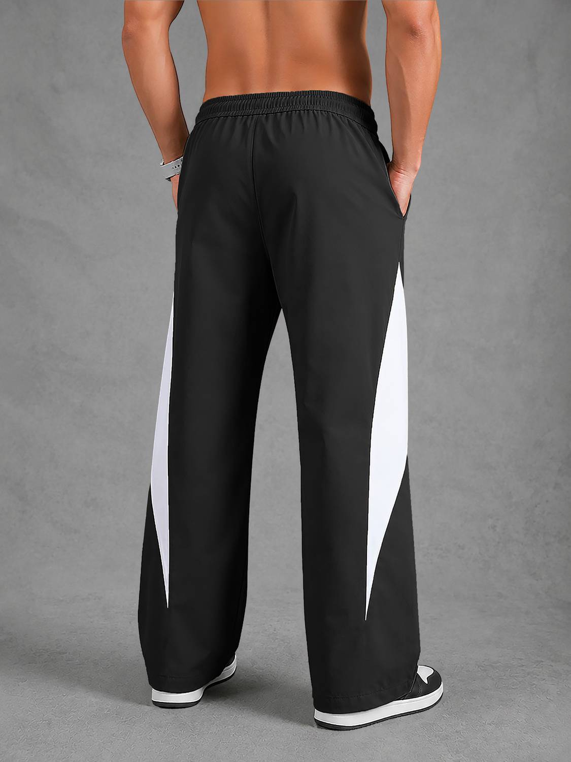 PRAVAHA Men Black Track Pants - Image 3