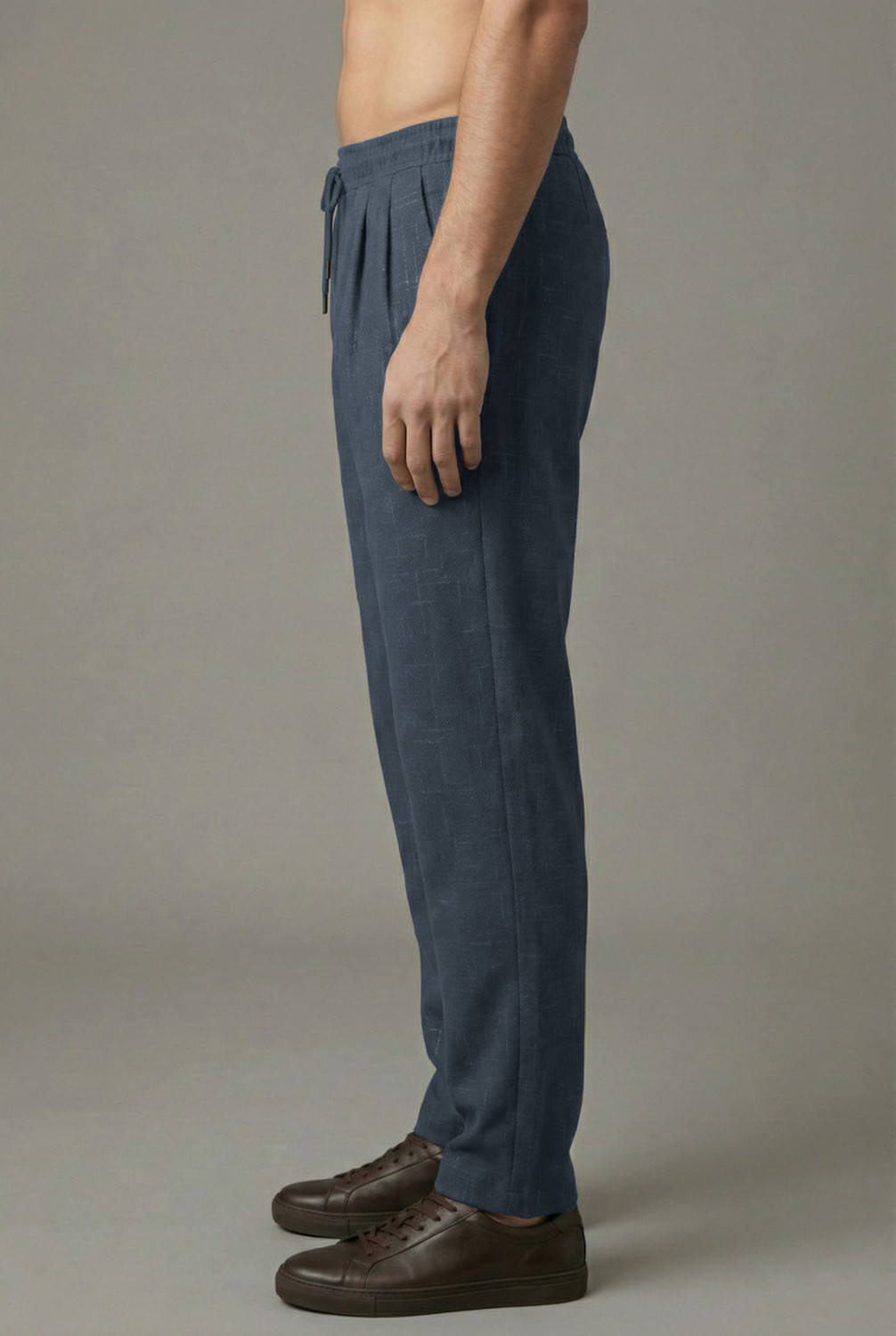 Image of INDICLUB Self Design Men Grey Track Pants