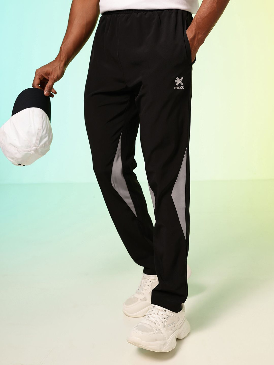 Image of HRX by Hrithik Roshan Solid Men Black Track Pants