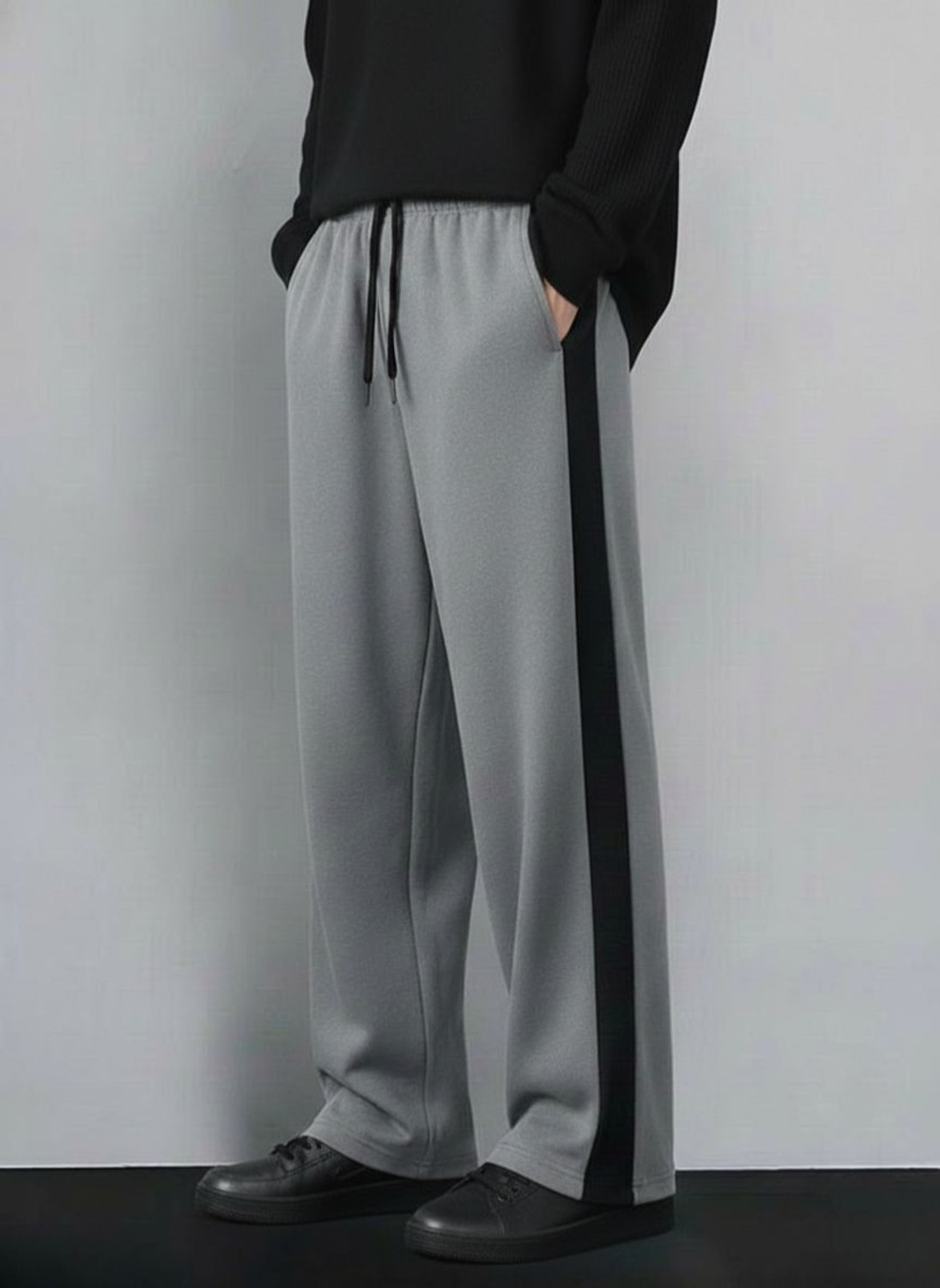 Image of Venner Solid Men Grey Track Pants