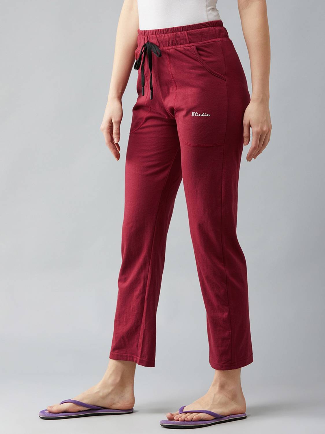BLINKIN Solid Women Red Track Pants