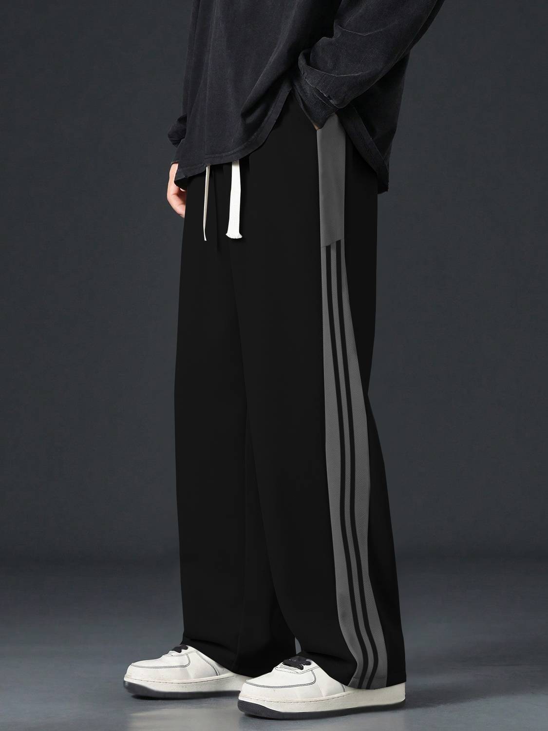 KAJARU Colorblock Men Black Track Pants - Image 3