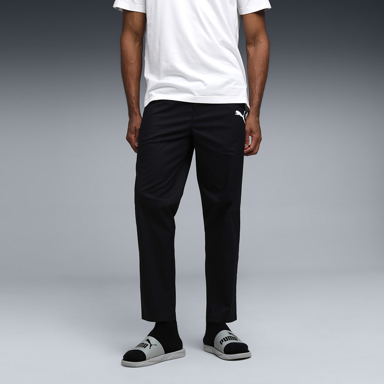 Image of PUMA Solid Men Black Track Pants