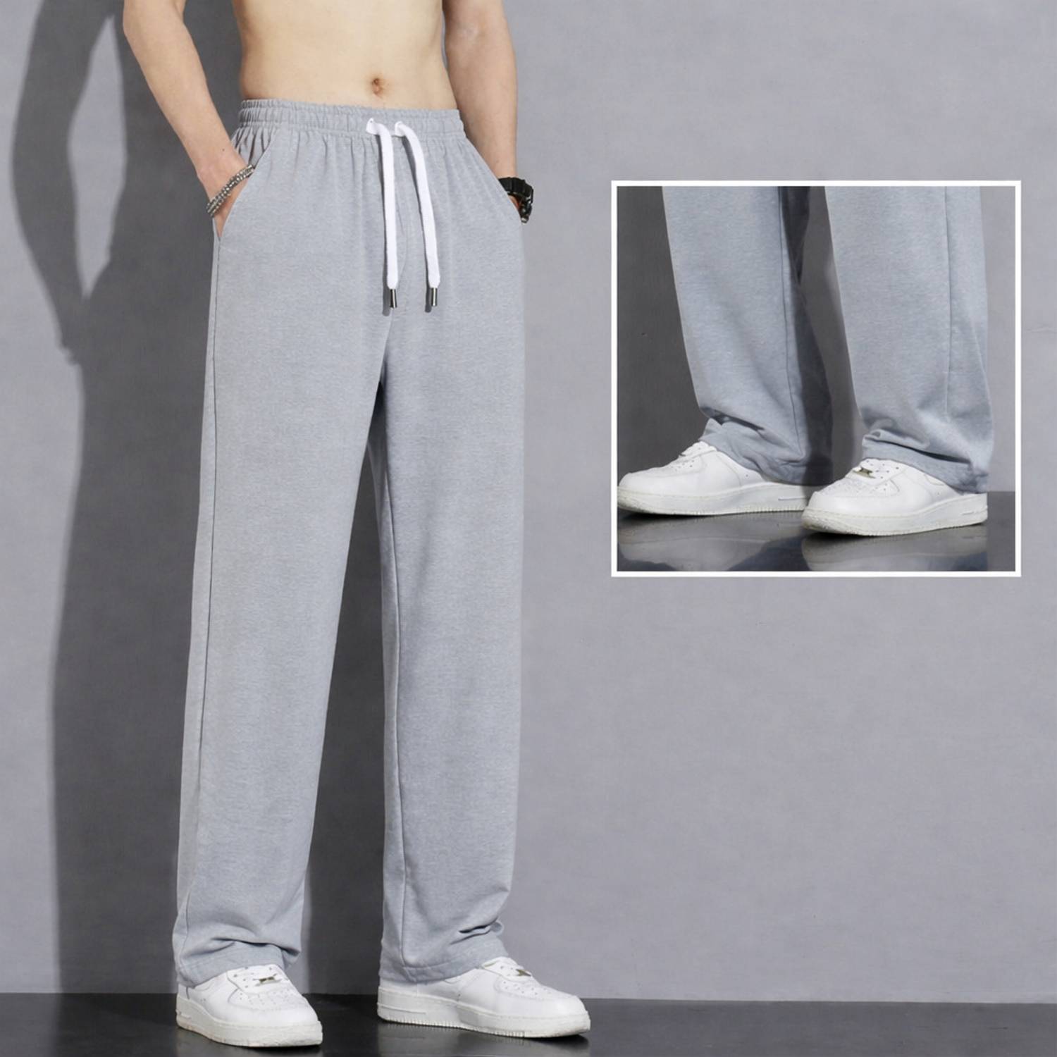 69 WILDHORN STREET Solid Men Grey Track Pants