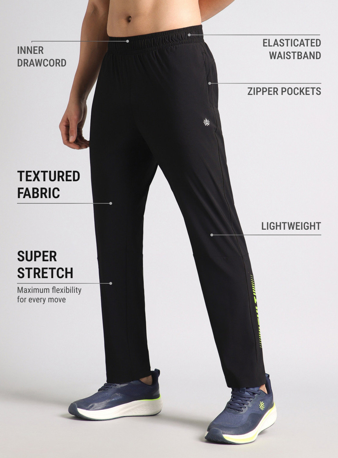 Image of Cult Solid Men Black Track Pants