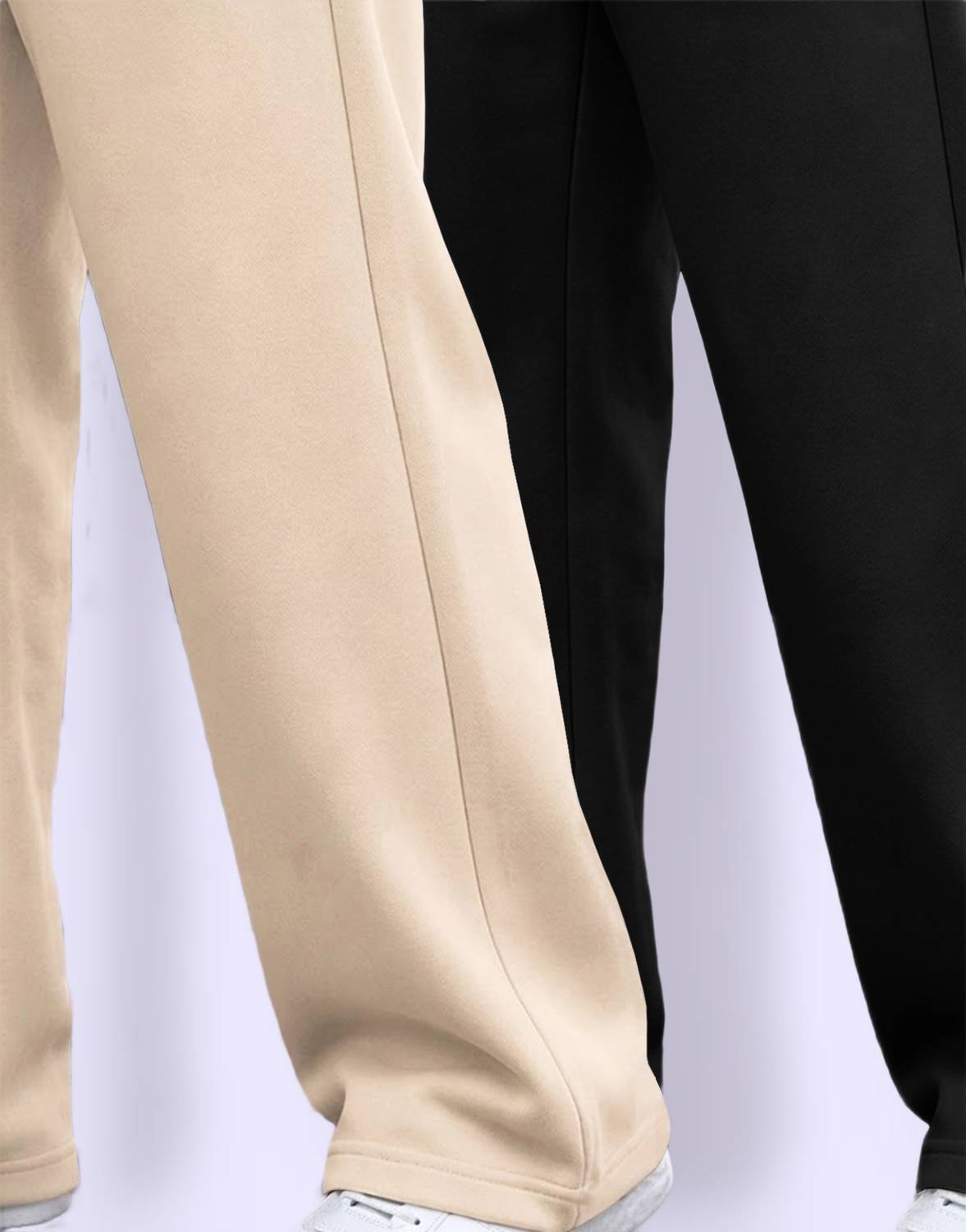 MADBROS Men Beige, Black Track Pants Pack of 2 - Image 4