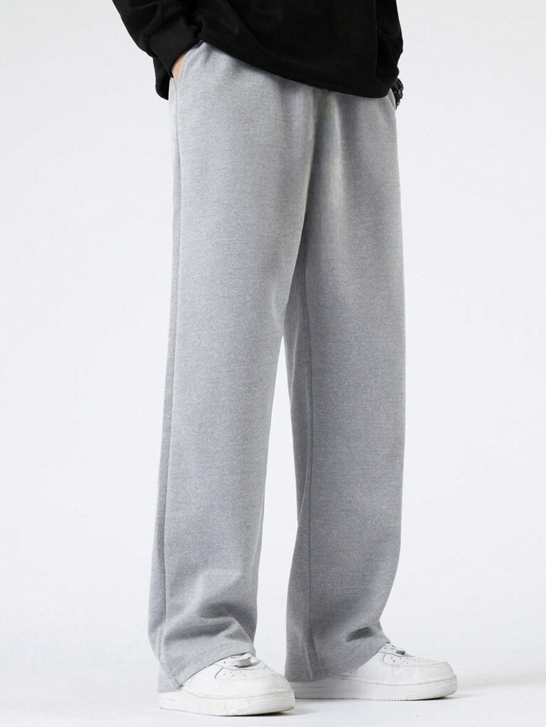 Image of FLYcollection Solid Men Grey Track Pants