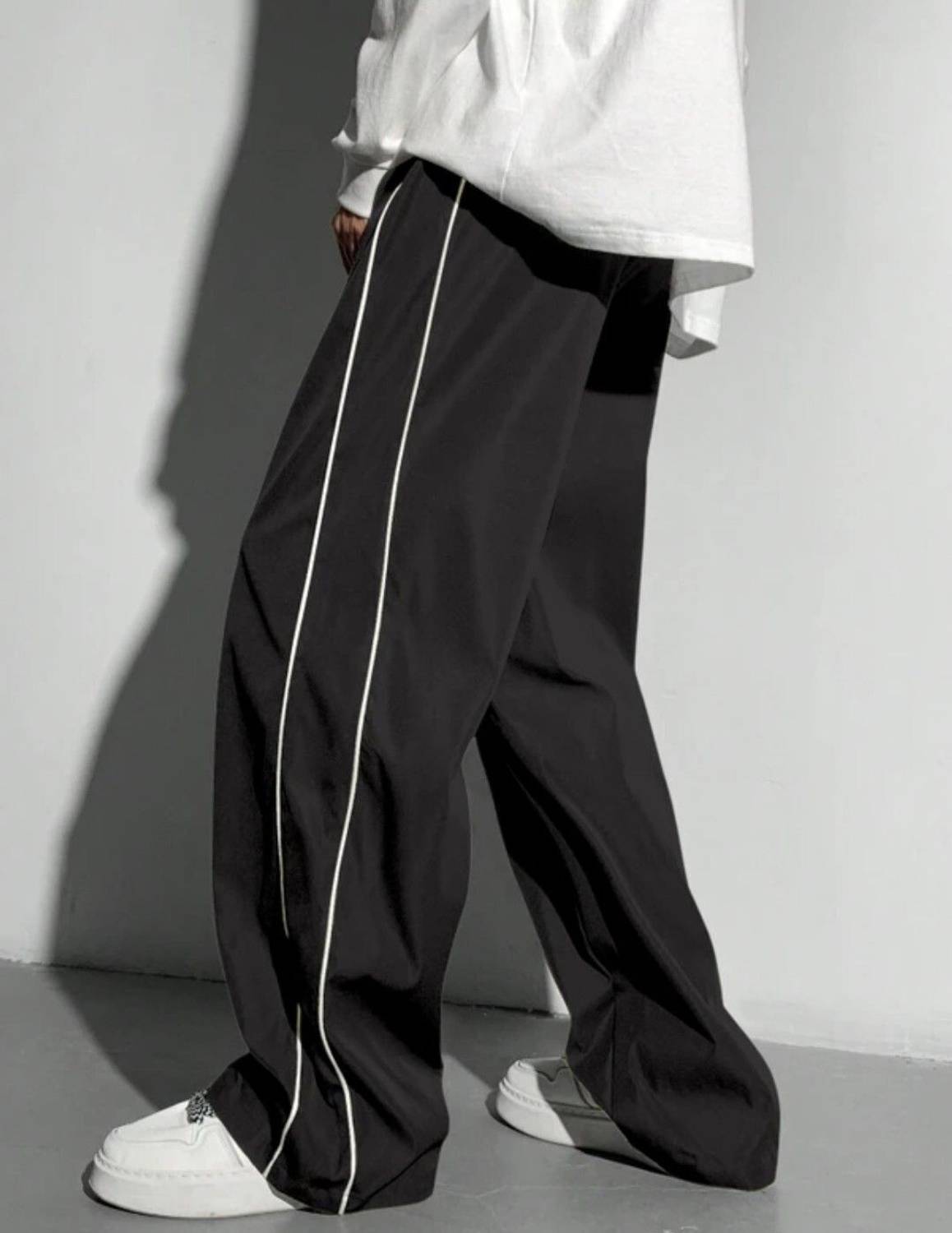 ColorMeGorgeous Men Black Striped Track Pants - Image 2
