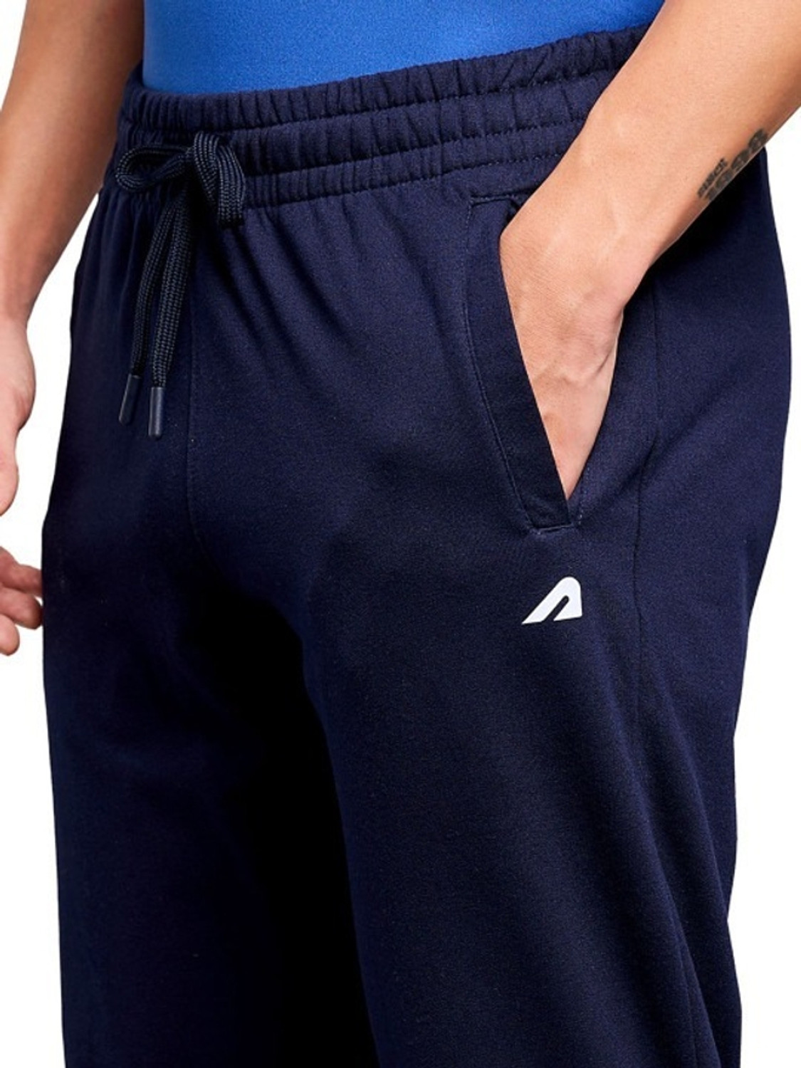 Image of BOLDFIT Activewear Solid Men Blue Track Pants