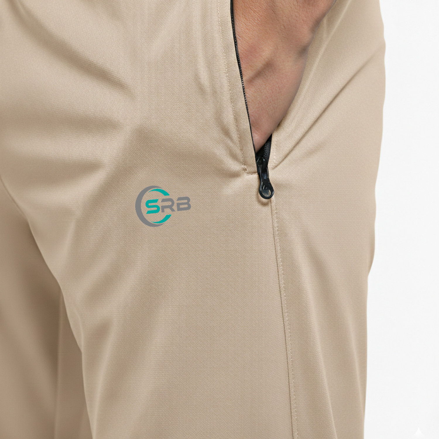 Image of SRB Striped Men Beige Track Pants