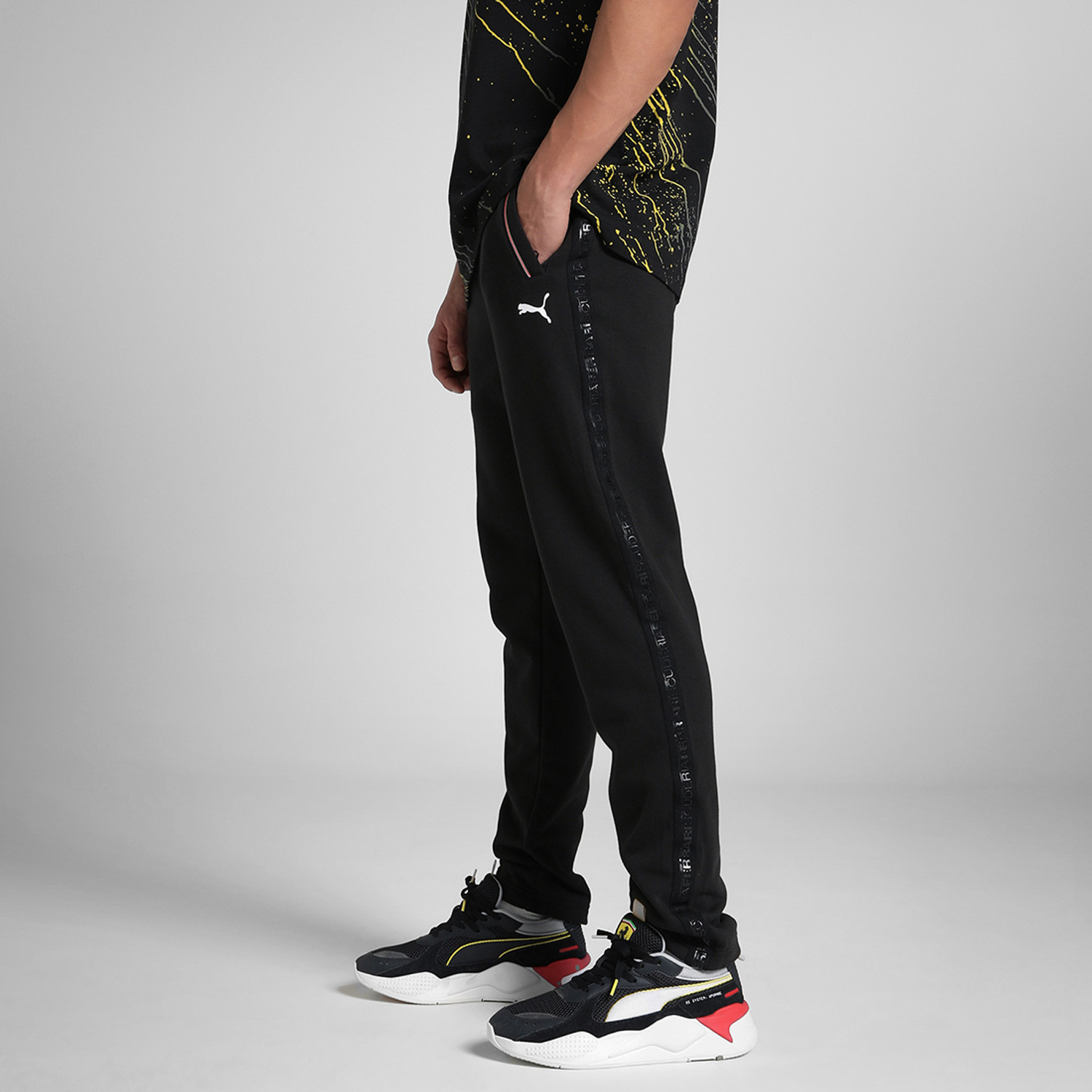 Image of PUMA Solid Men Black Track Pants