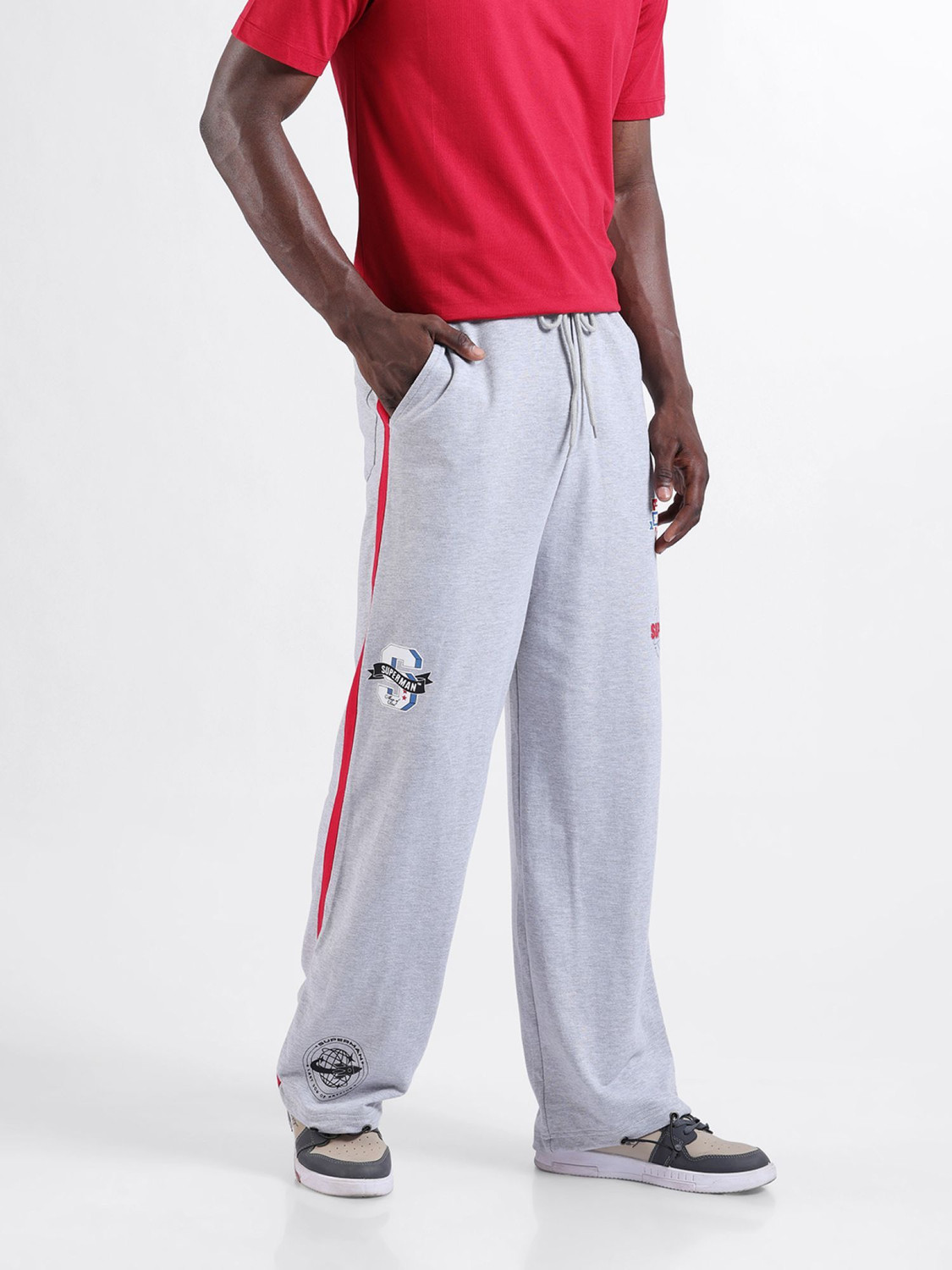 Image of The Indian Garage Co. Printed Men Grey Track Pants