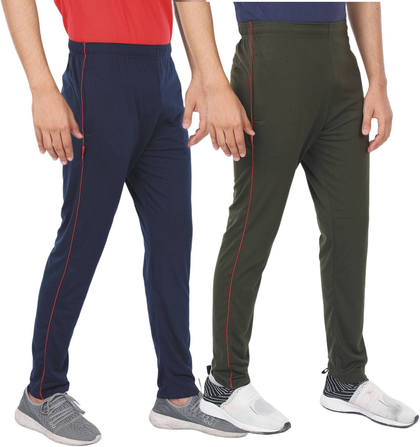 ALFA Striped Men Multicolor, Dark Blue, Blue, Olive, Dark Green, Green Track Pants