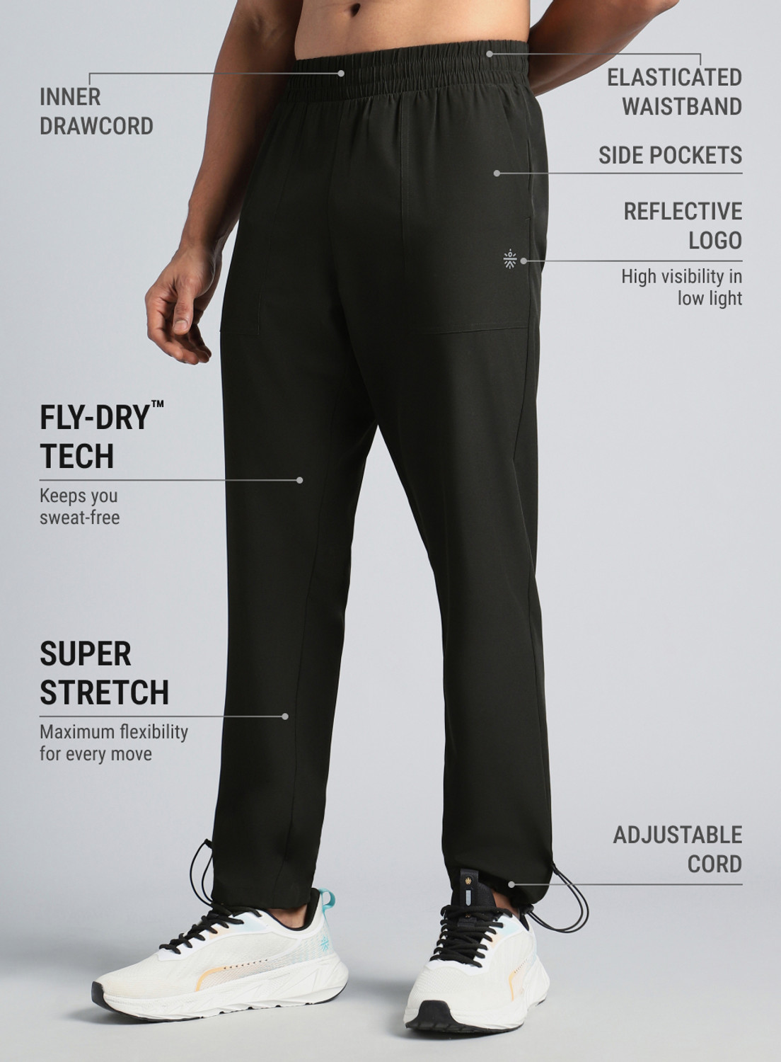 Image of Cult Solid Men Black Track Pants