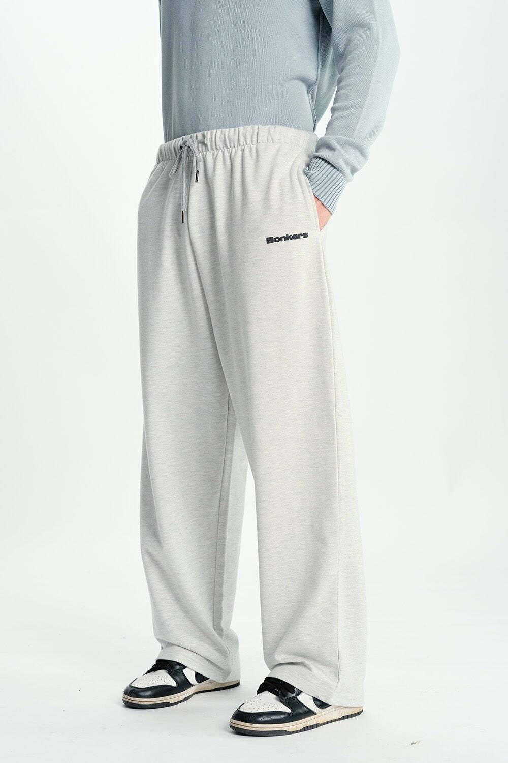 Bonkers Corner Self Design Men Grey Track Pants - Image 2