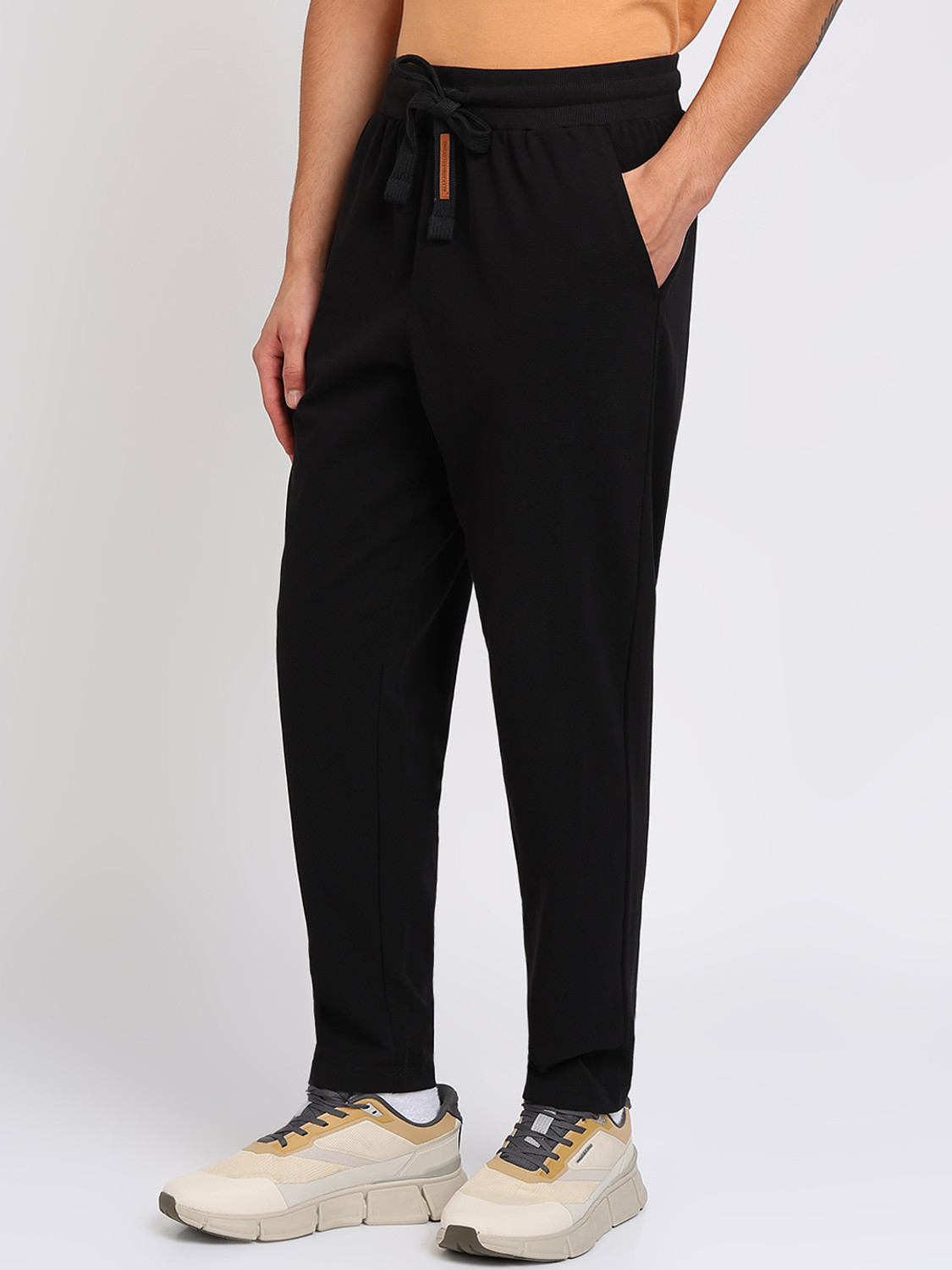 Alan Jones Solid Men Black Track Pants