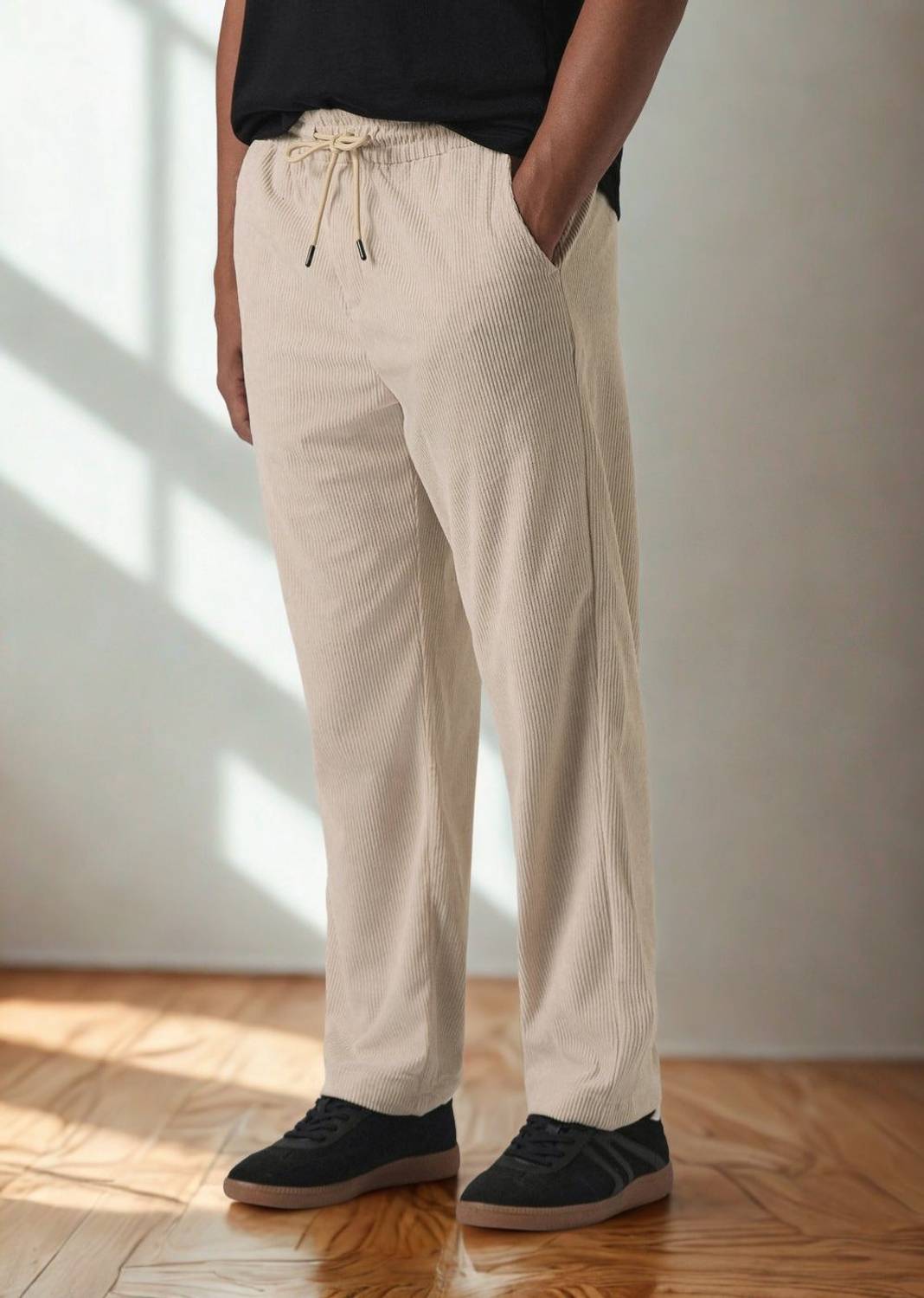 INDICLUB Regular Fit Men Beige Trousers - Image 3