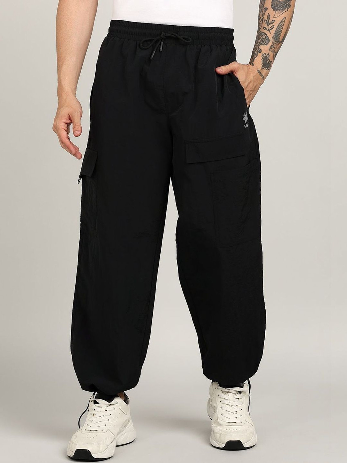 Image of HRX by Hrithik Roshan Solid Men Black Track Pants