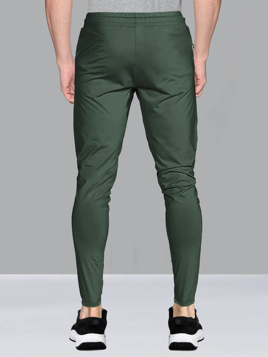 Image of AVOLT Solid Men Dark Green Track Pants