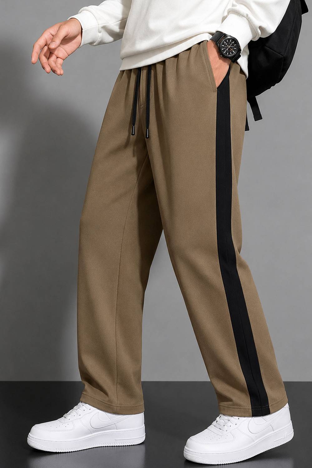 Yazole Men Beige Track Pants - Image 1