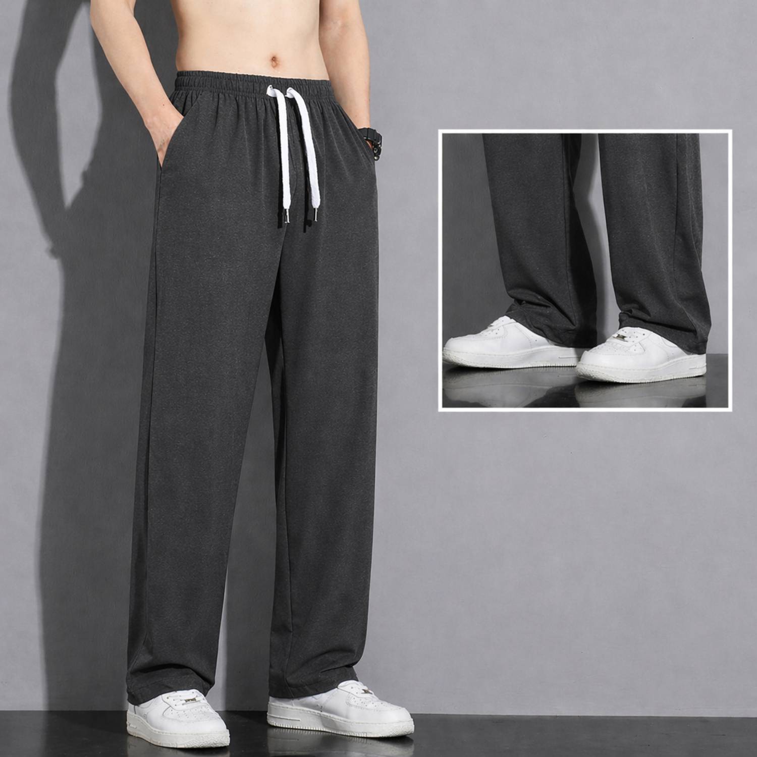 69 WILDHORN STREET Solid Men Grey Track Pants
