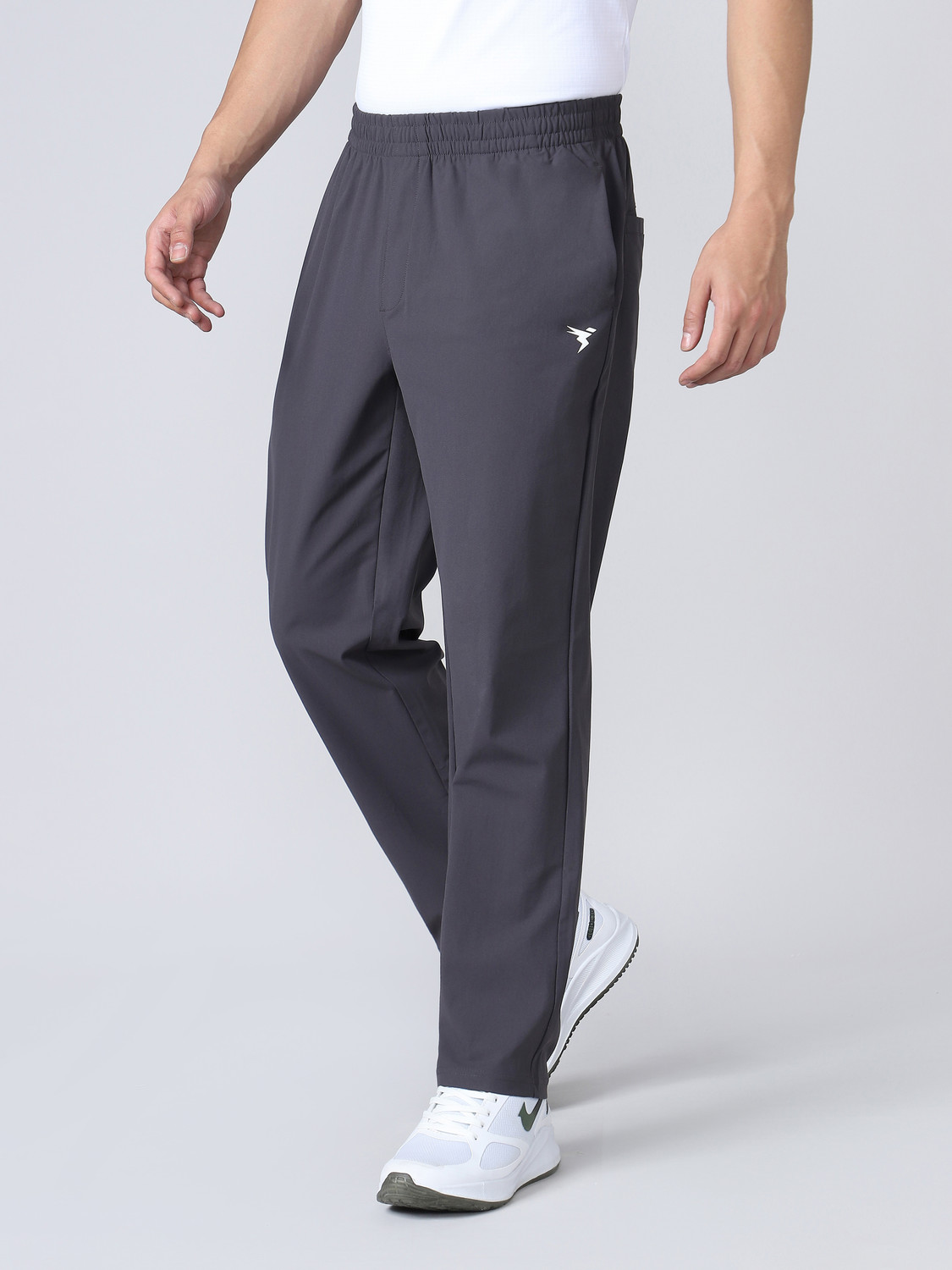 Image of TECHNOSPORT Solid Men Grey Track Pants