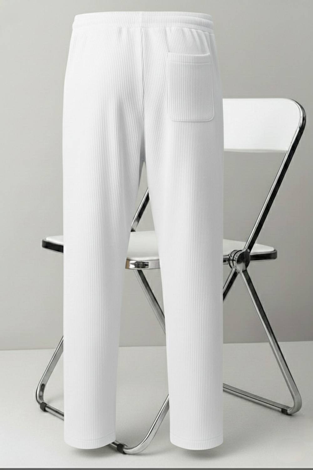 MODESHIFT Men White Track Pants - Image 3