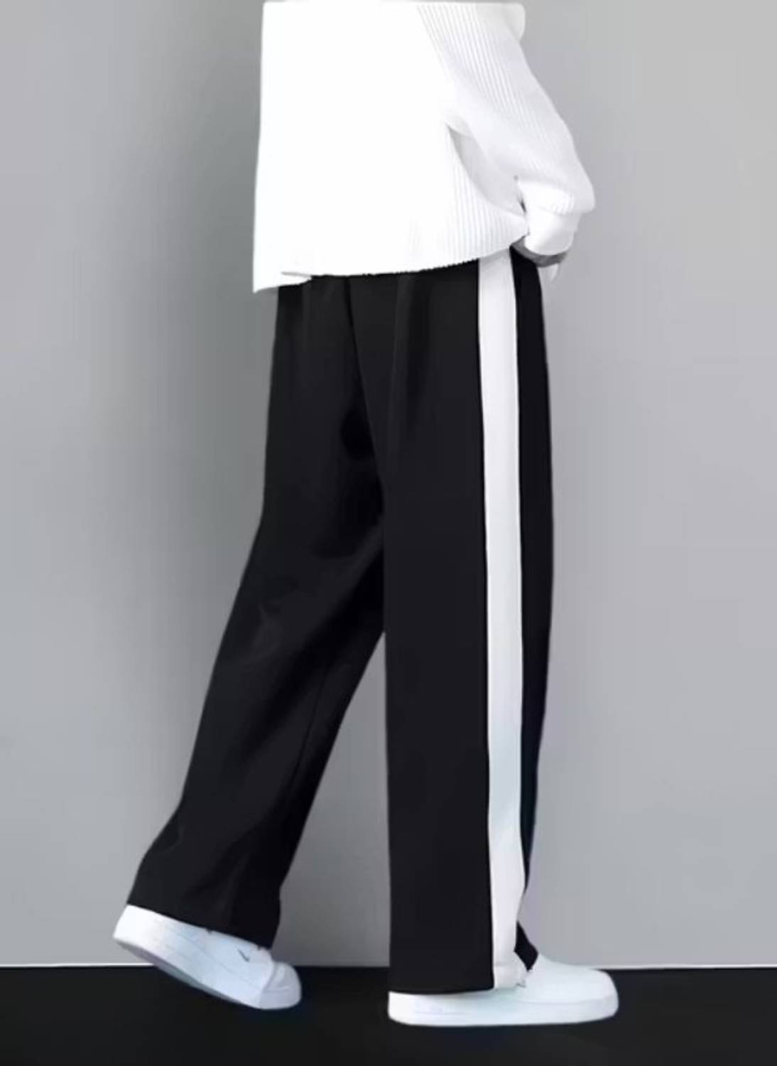 STITCHCOUNTER Colorblock Men Black, White Track Pants Pack of 2 - Image 4