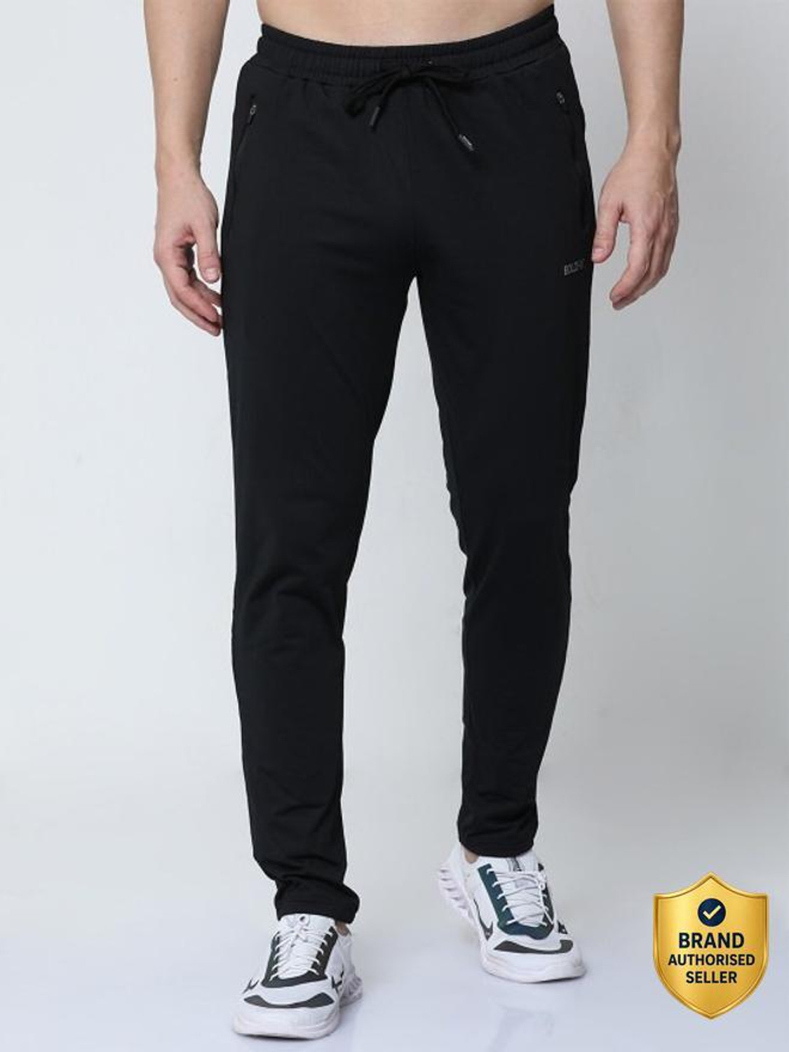BOLDFIT Solid Men Black Track Pants