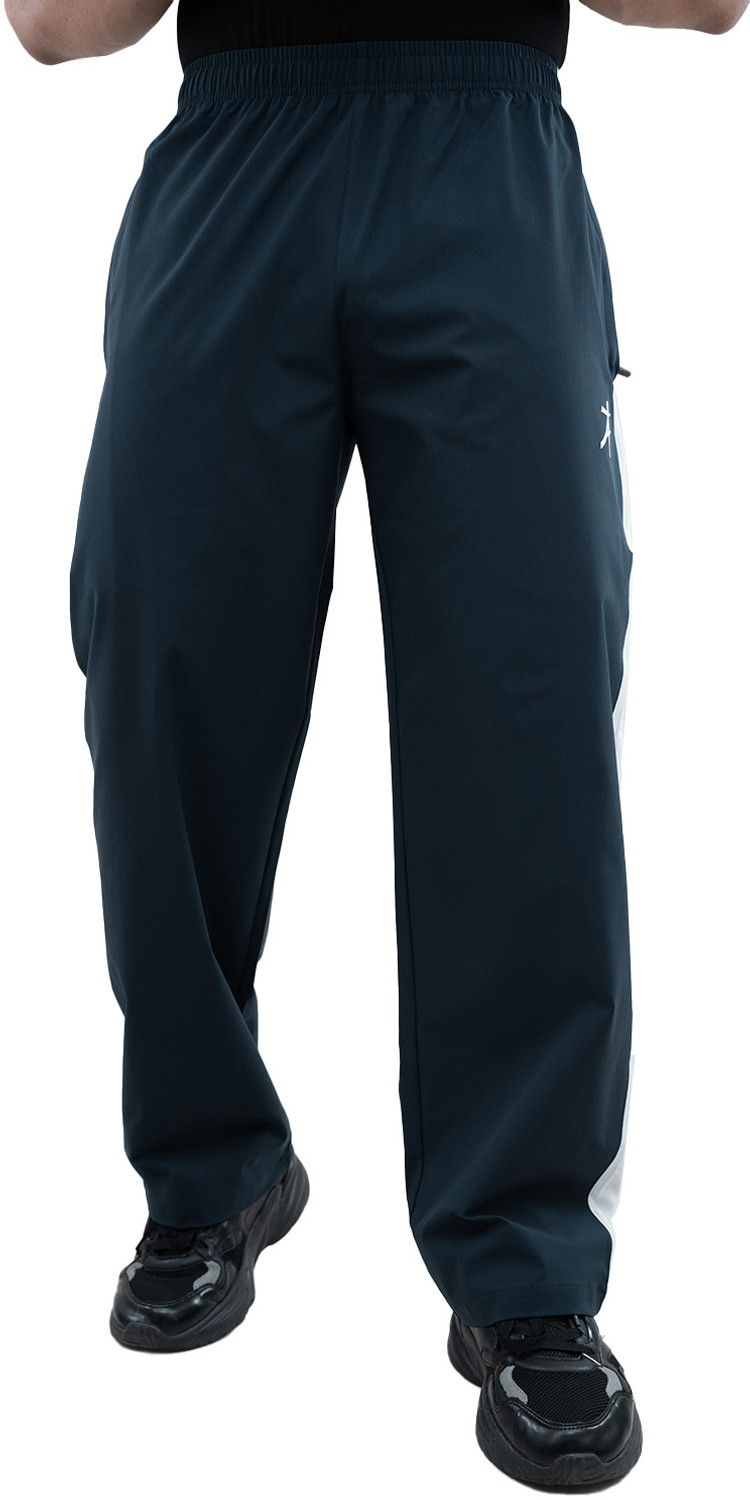Athflex Mens Regular Fit Classic Stripe Pant-Parachute material for Stylish look| Striped Men Blue Track Pants