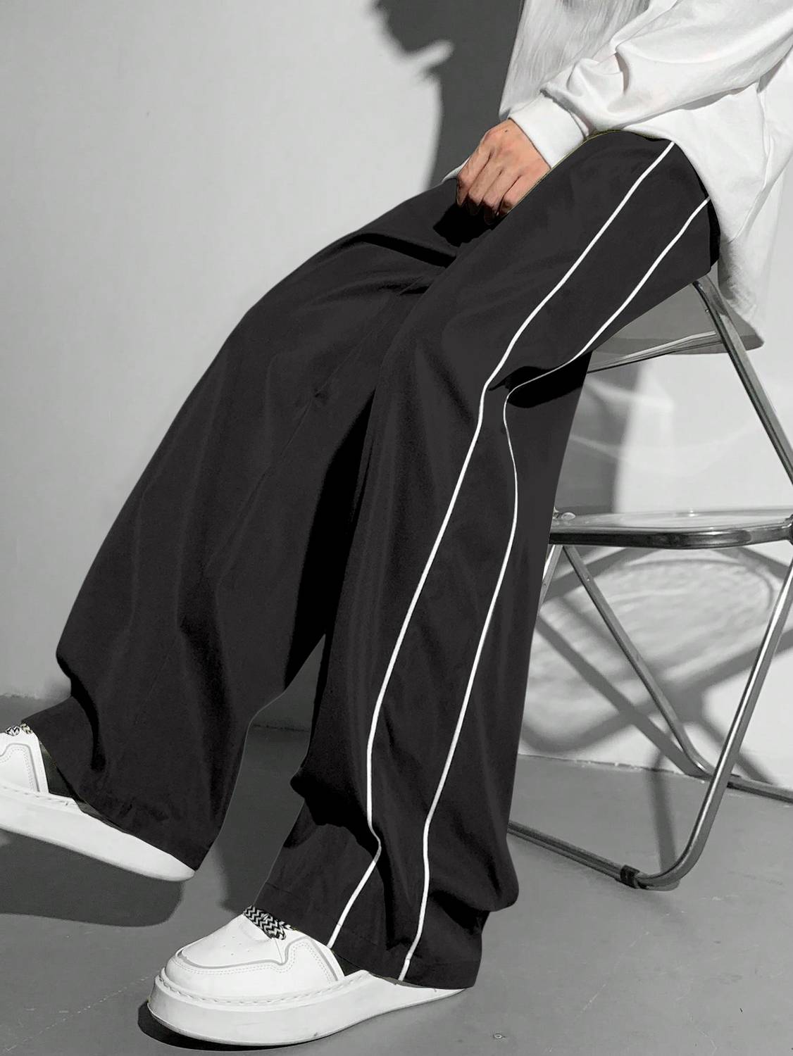 Rajovati Striped Black Track Pants - Image 1