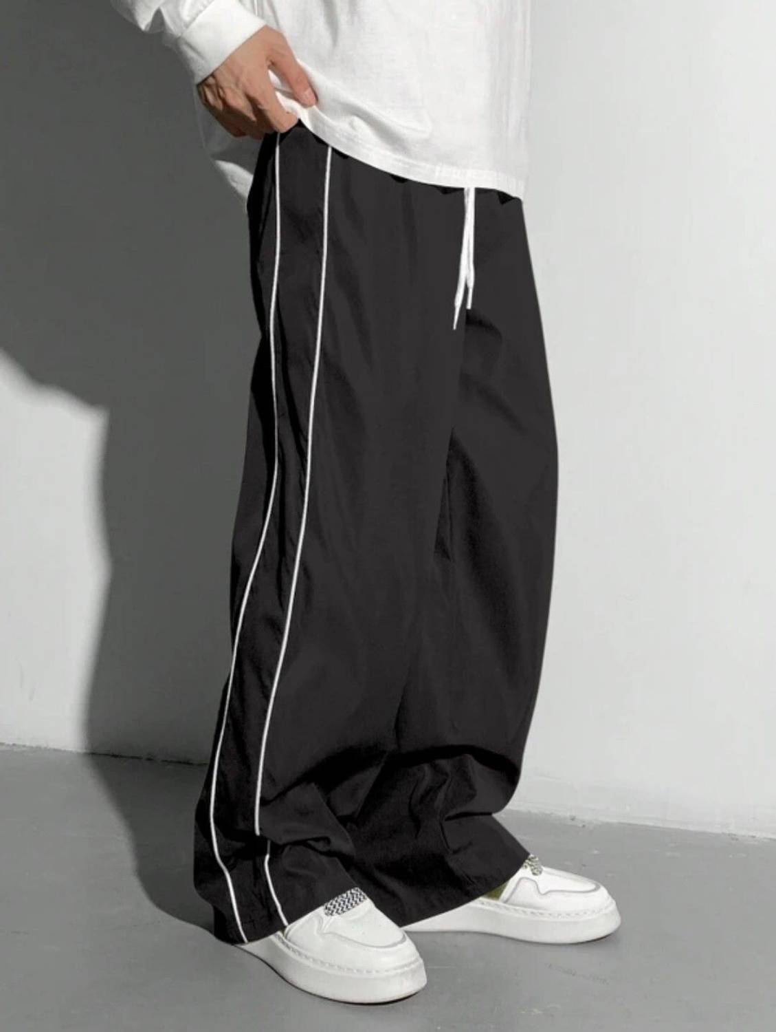 KIRAVIK Striped Men & Women Black Track Pants - Image 4